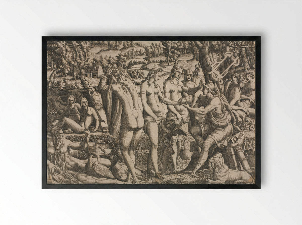 The Judgment of Paris - Jean Mignon - Framed Print Black