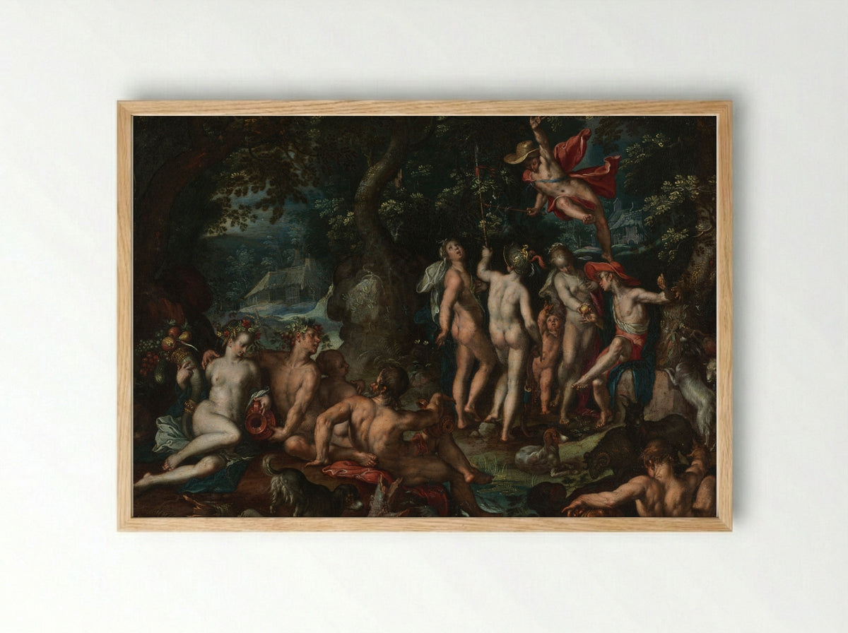 The Judgment of Paris - Joachim Anthoniz Wtewael - Framed Print Wood
