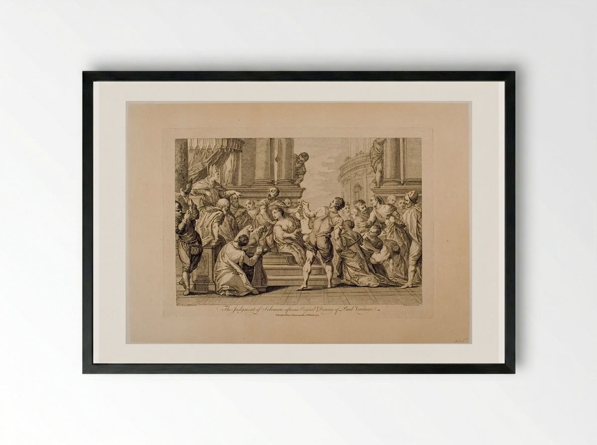 The Judgment of Solomon - Francesco Bartolozzi - Framed Print Black