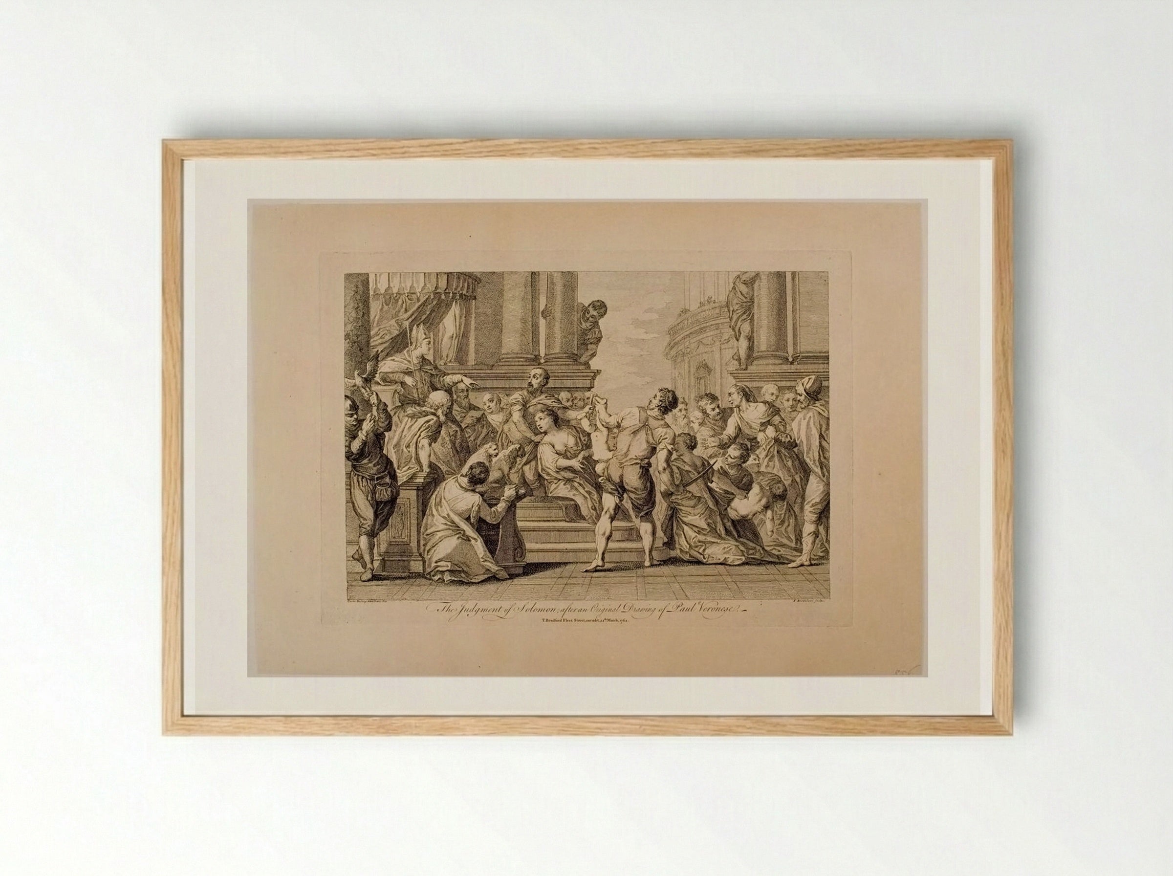 The Judgment of Solomon - Francesco Bartolozzi - Framed Print Wood