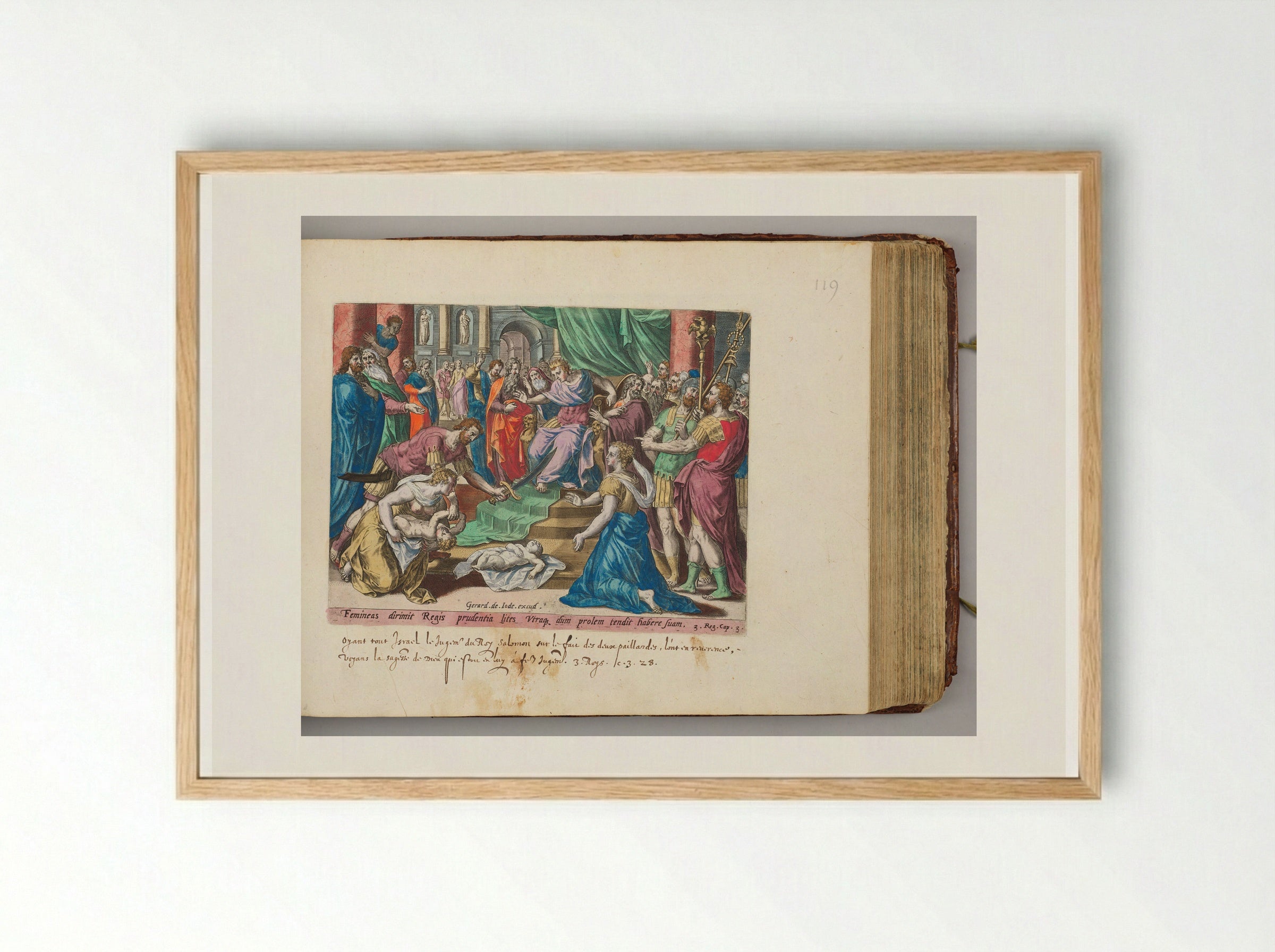 The Judgment of Solomon - Hans Collaert the Elder - Framed Print Wood
