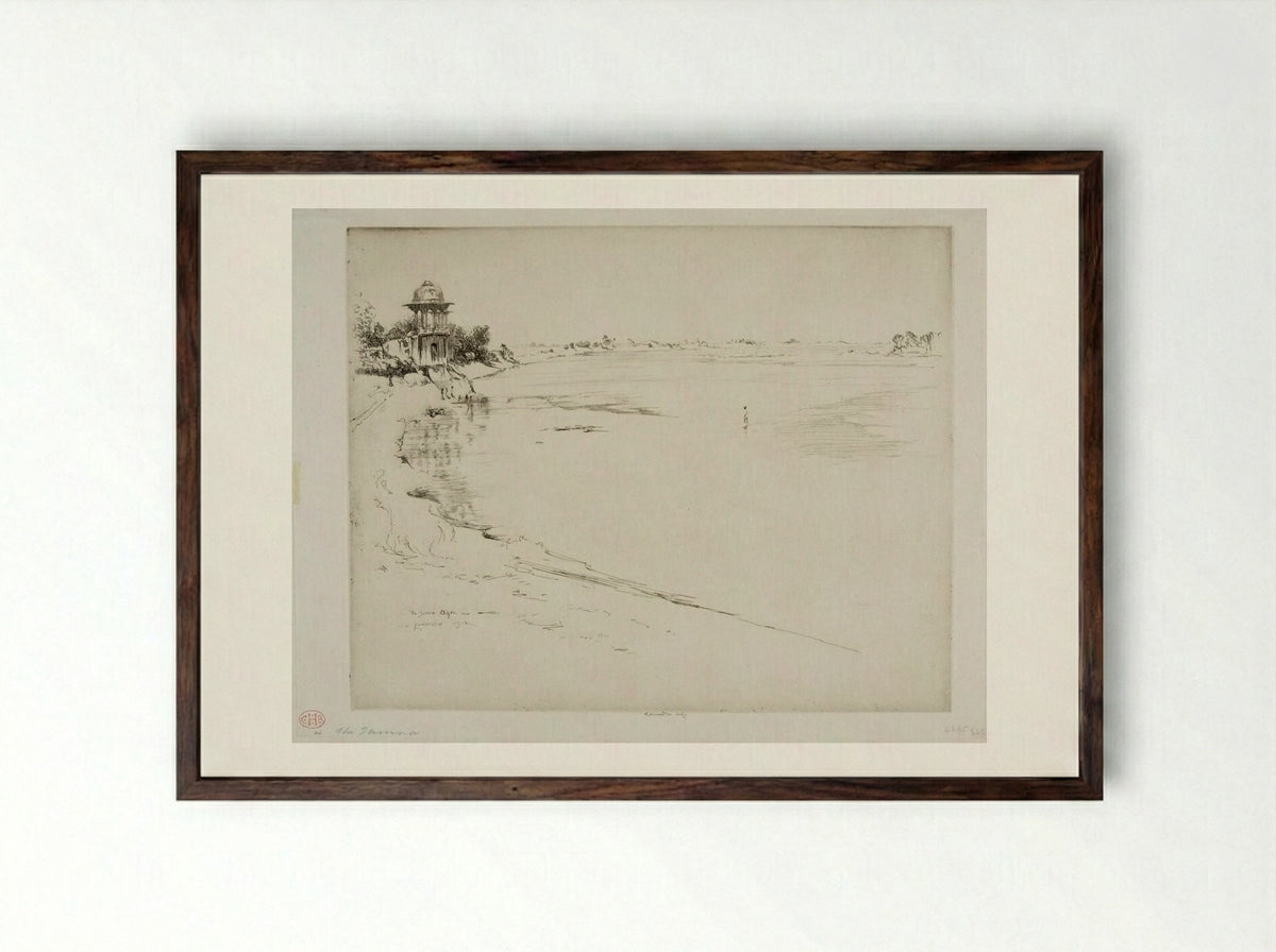 The Jumna, Agra - Ernest Stephen Lumsden - Framed Print Dark Wood