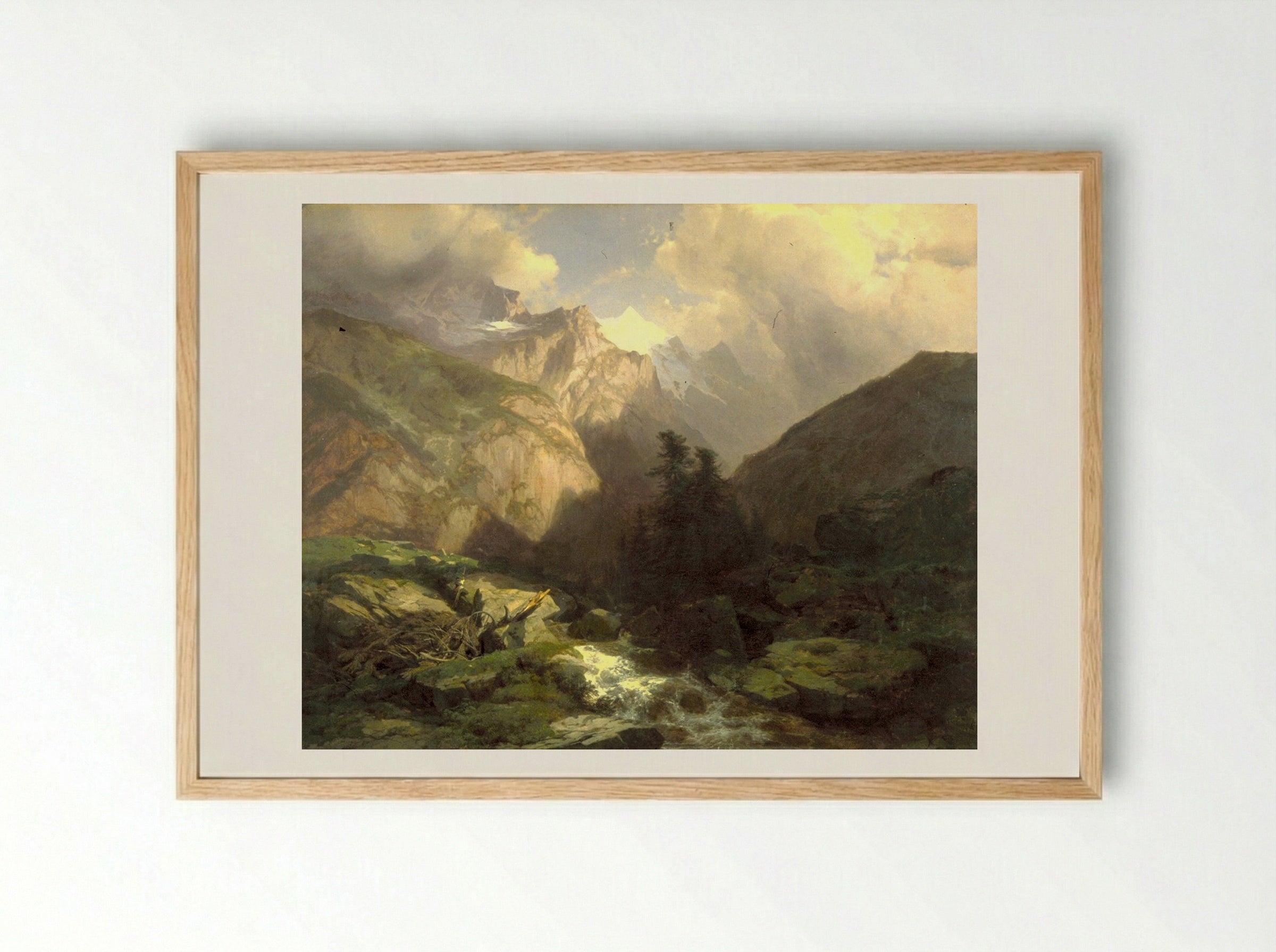 The Jungfrau - Alexandre Calame - Framed Print Wood