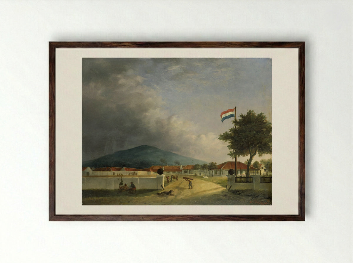 The Kedawong Sugar Factory near Pasuruan on Java - H.Th. Hesselaar - Framed Print Dark Wood