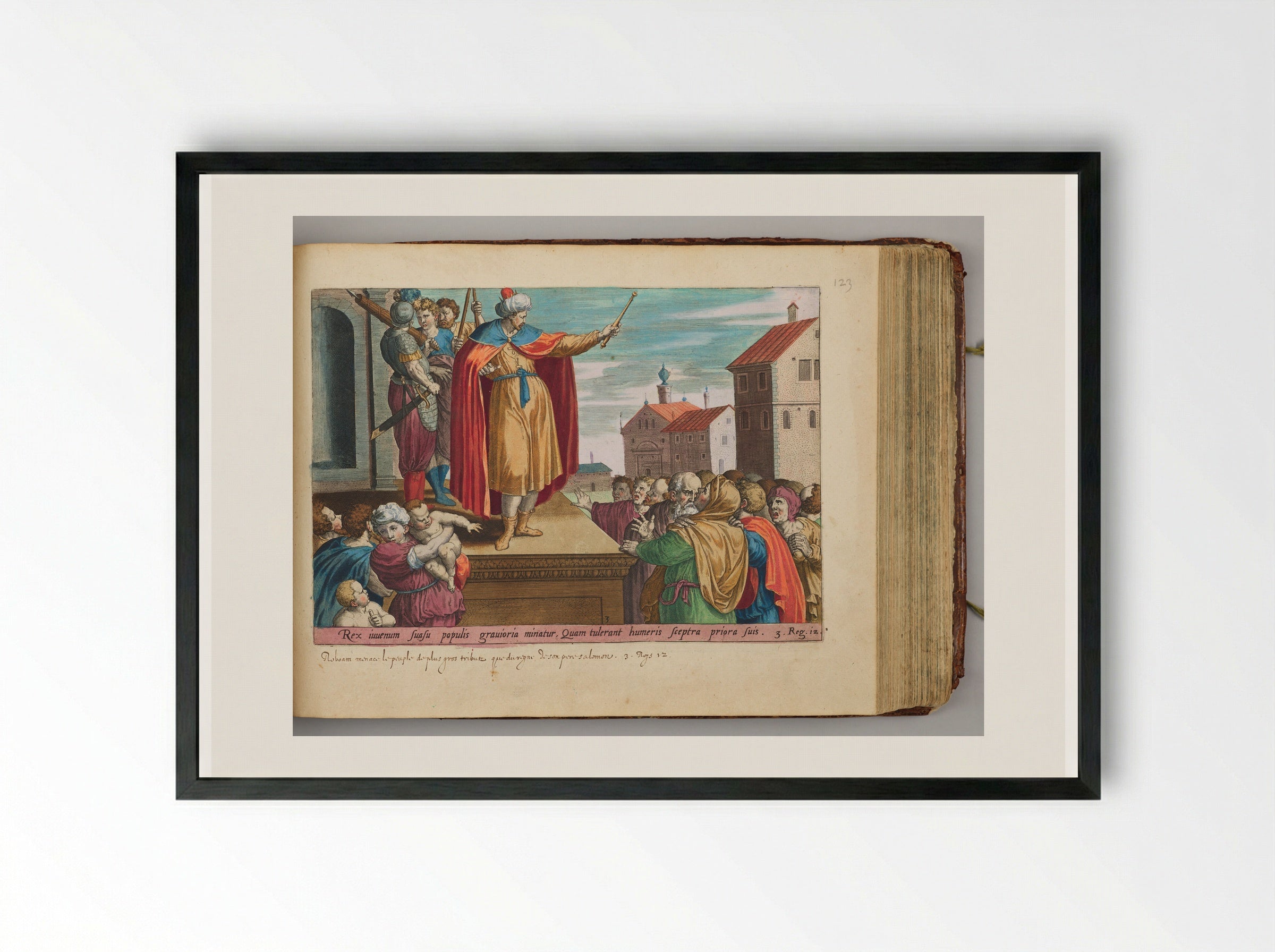 The King Answering the People - Hans Collaert the Elder - Framed Print Black