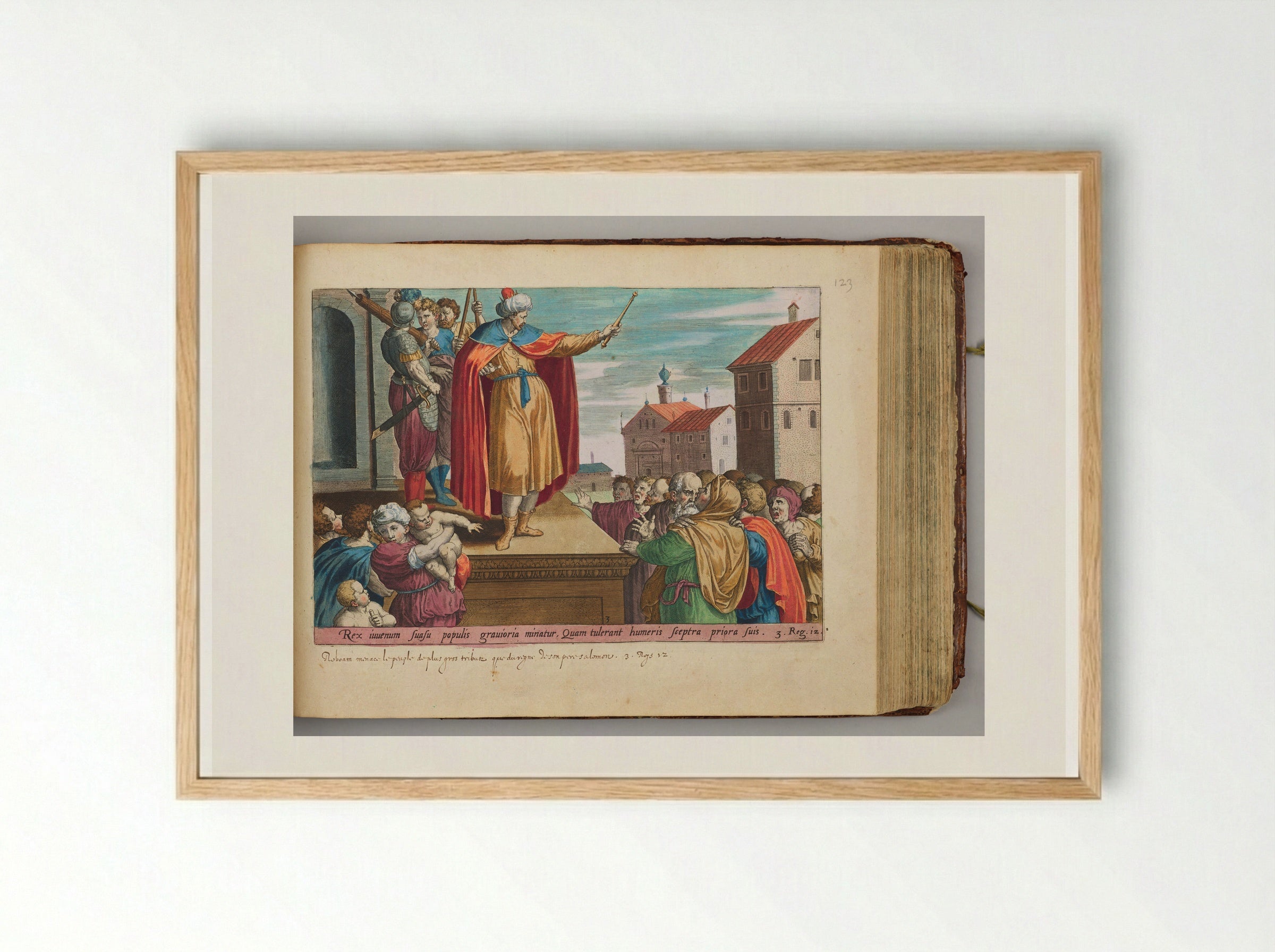 The King Answering the People - Hans Collaert the Elder - Framed Print Wood