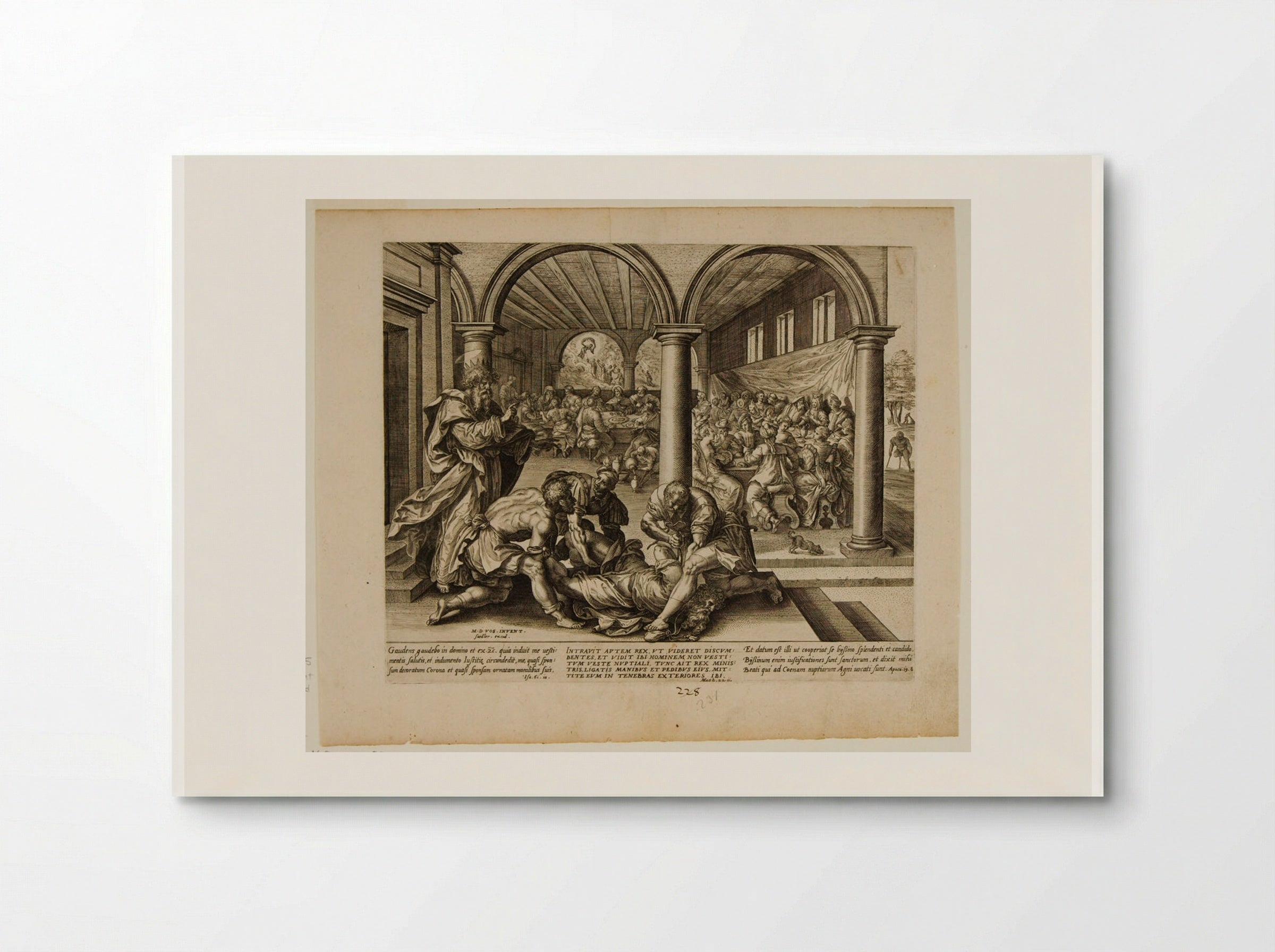 The King Casting Out the Badly Dressed Guest - Johannes Wierix - Poster