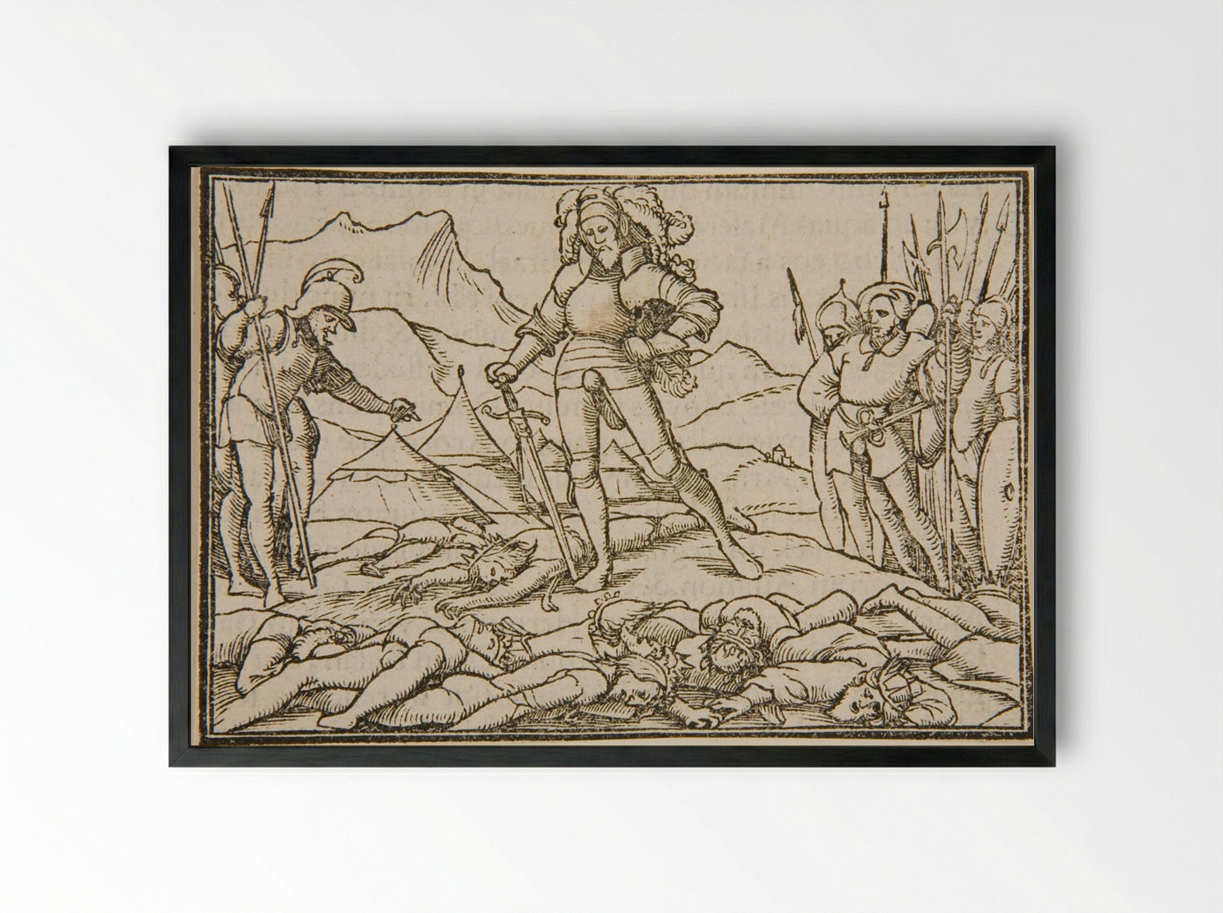 The Kings of Jordan Slain - Hans Holbein the Younger - Framed Print Black