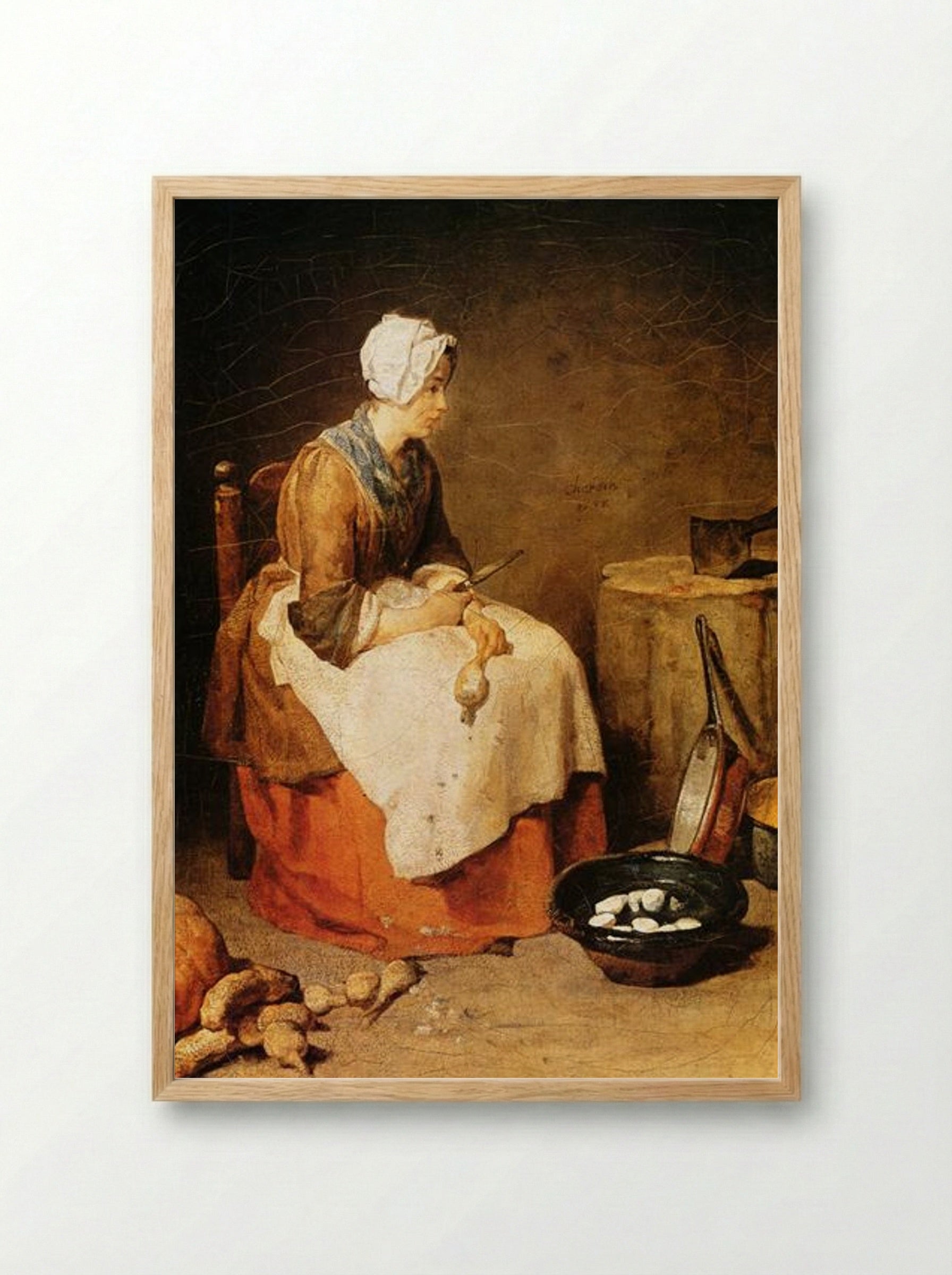 The Kitchen Maid - Jean-Baptiste-Siméon Chardin - Framed Print Wood