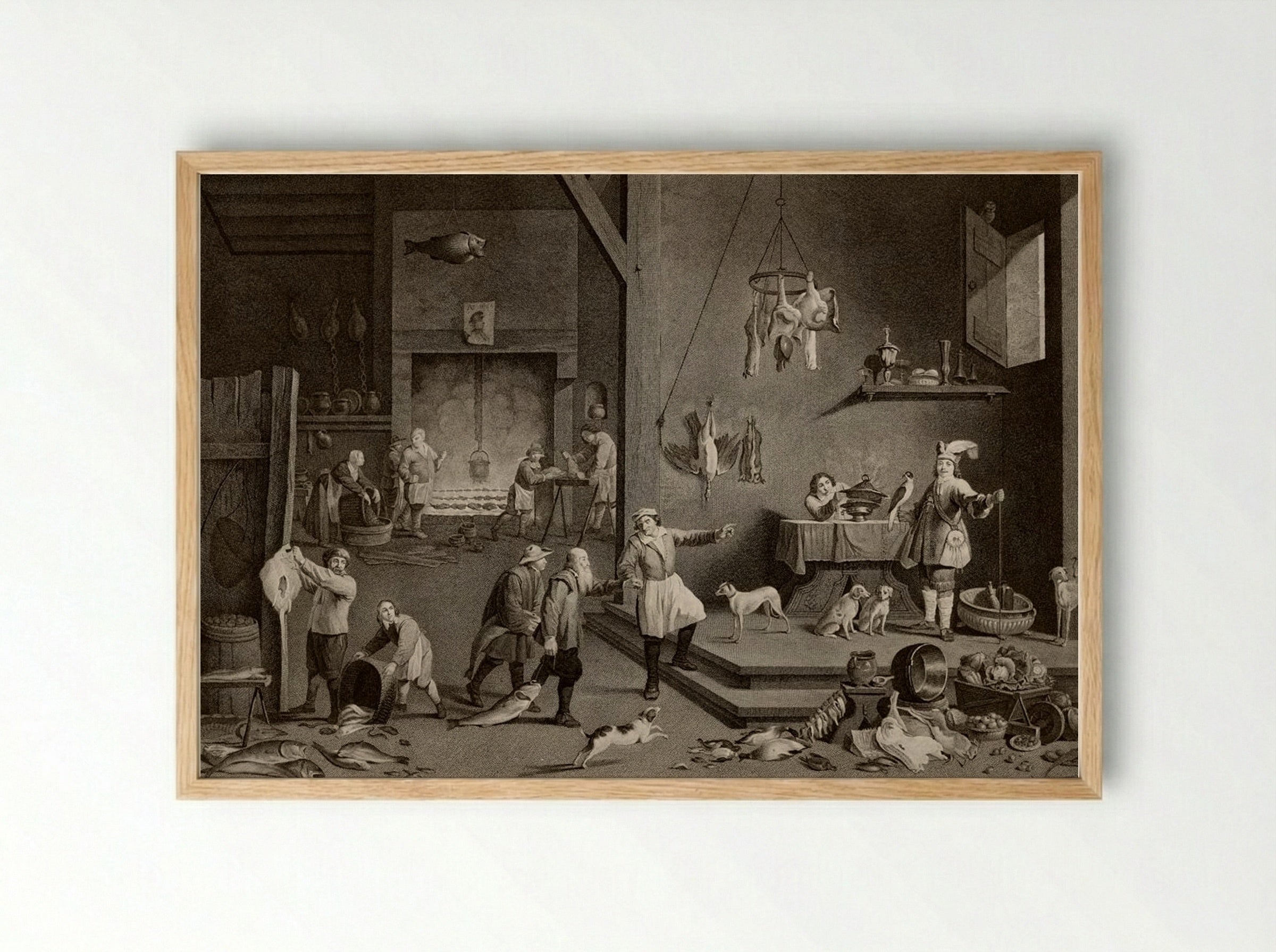 The Kitchen - Jean Baptiste Michel - Framed Print Wood