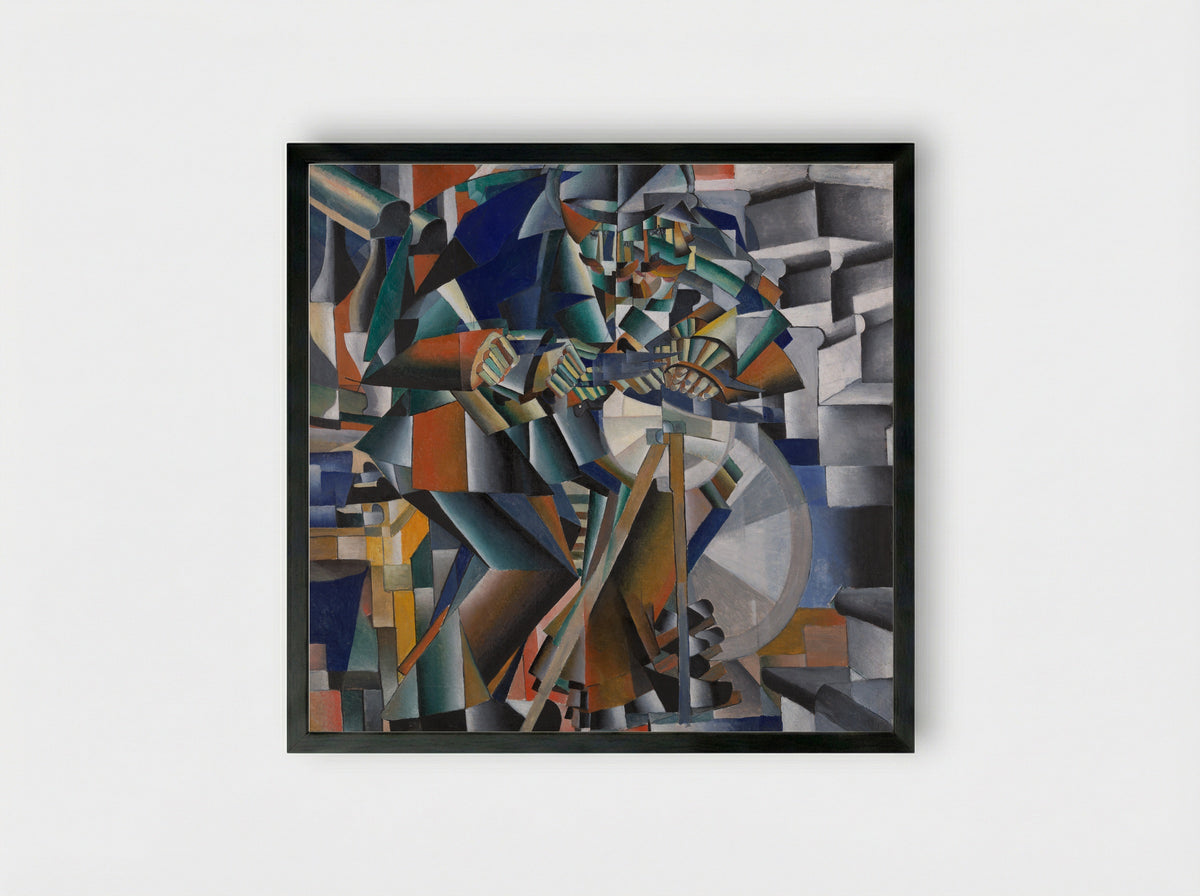 The Knife Grinder - Kazimir Malevich - Framed Print Black