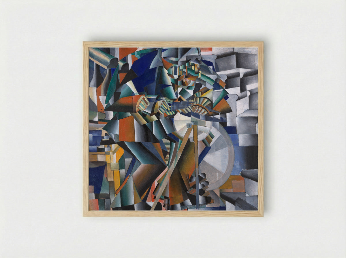 The Knife Grinder - Kazimir Malevich - Framed Print Wood