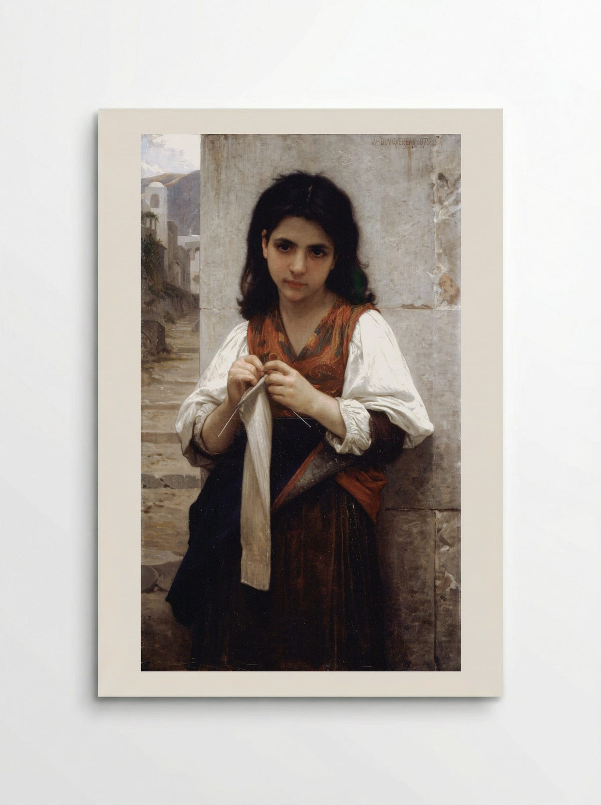 The Knitting Girl - William-Adolphe Bouguereau - Poster
