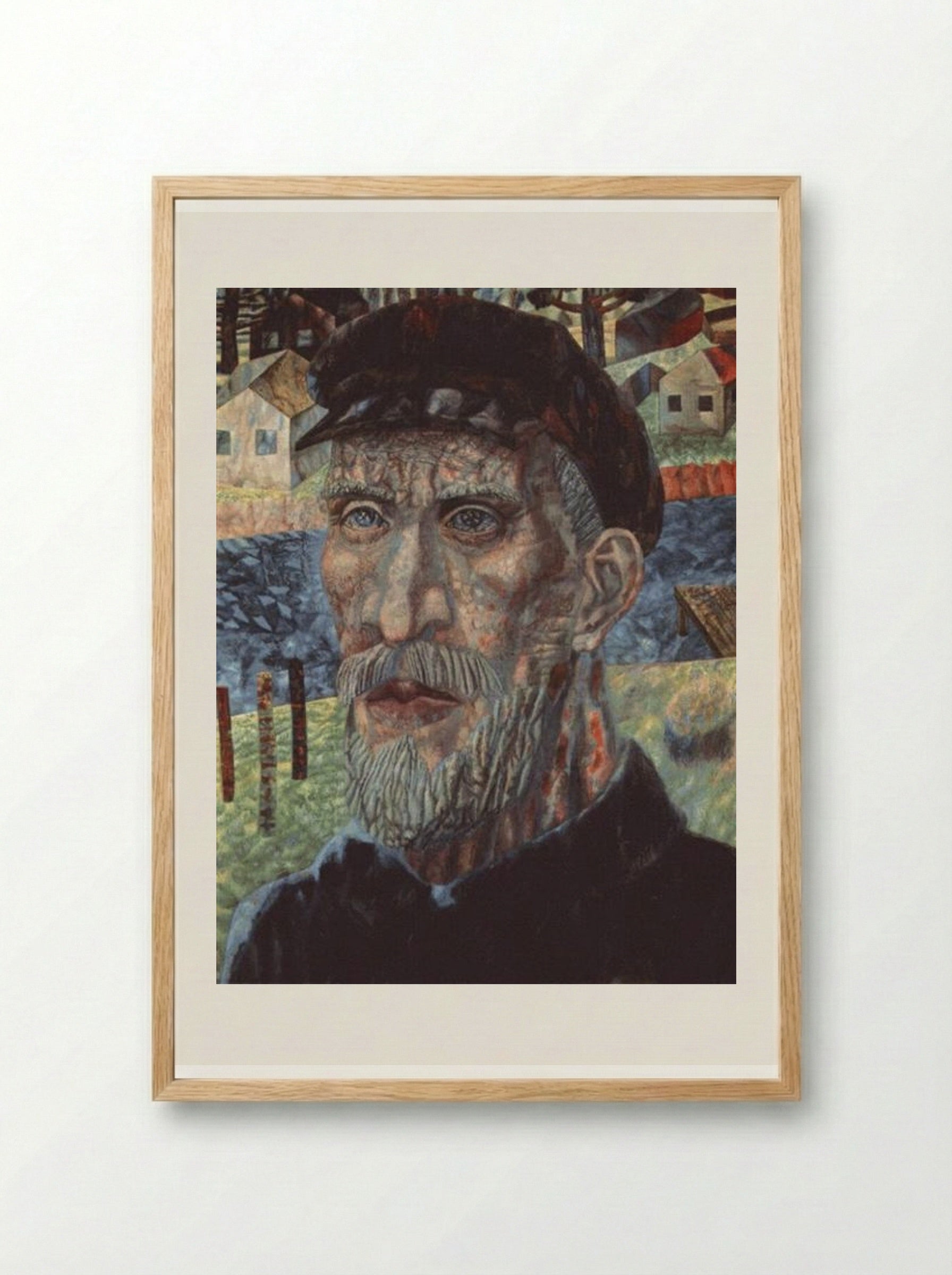 The Kolkhoznik (Member of a Collective Farm) - Pavel Filonov - Framed Print Wood