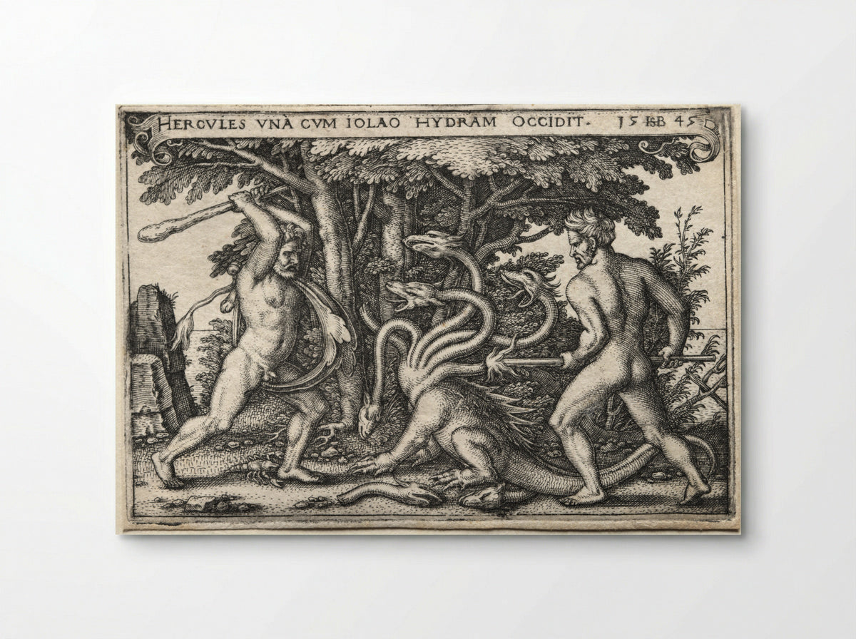 The Labours of Hercules: Hercules and Iolaus Slaying the Hydra - Hans Sebald Beham - Poster