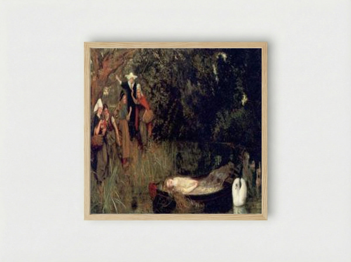 The Lady of Shalott - Arthur Hughes - Framed Print Wood