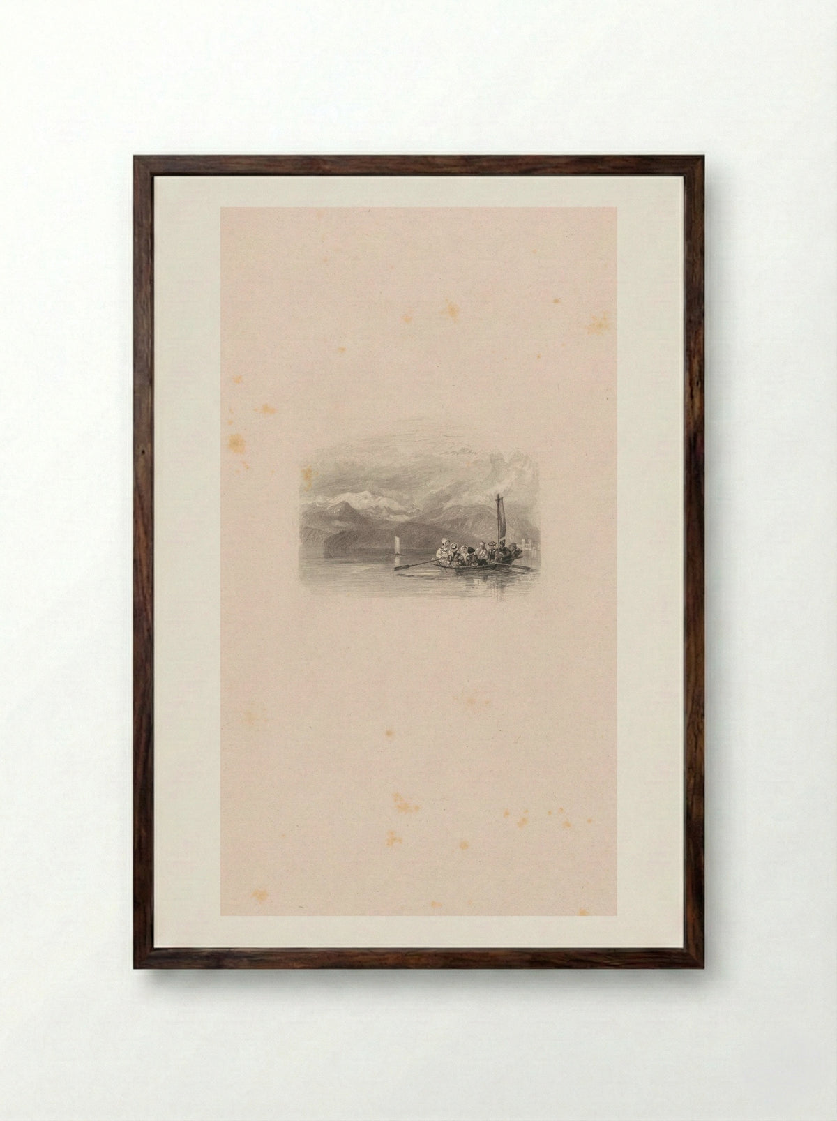 The Lake of Geneva - Edward Goodall - Framed Print Dark Wood