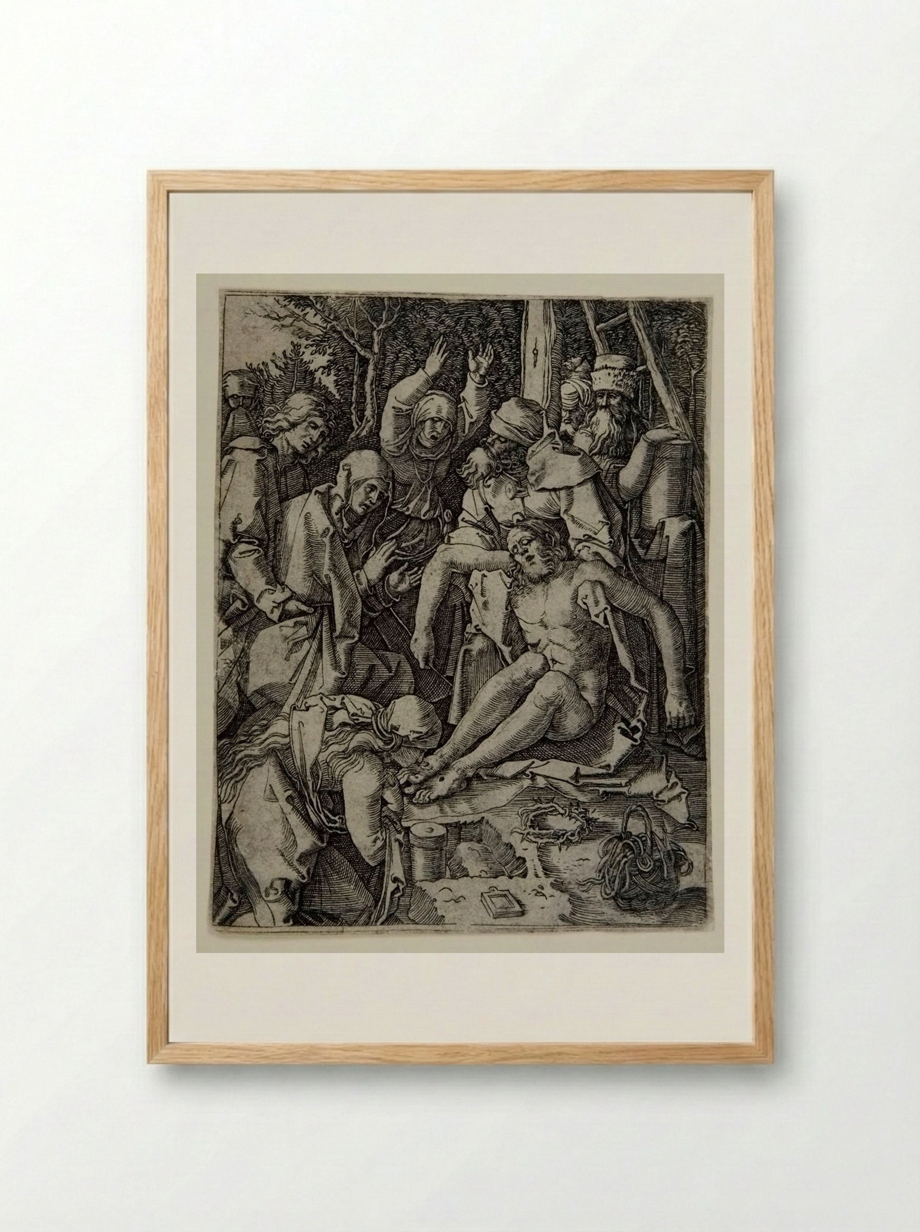 The Lamentation - Marcantonio Raimondi - Framed Print Wood