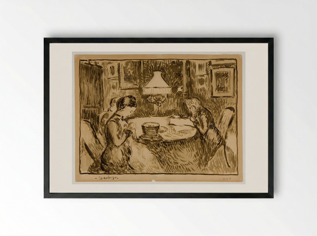 The Lamp - Georges Lemmen - Framed Print Black