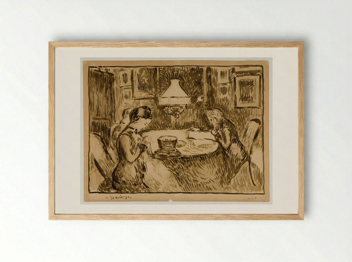 The Lamp - Georges Lemmen - Framed Print Wood