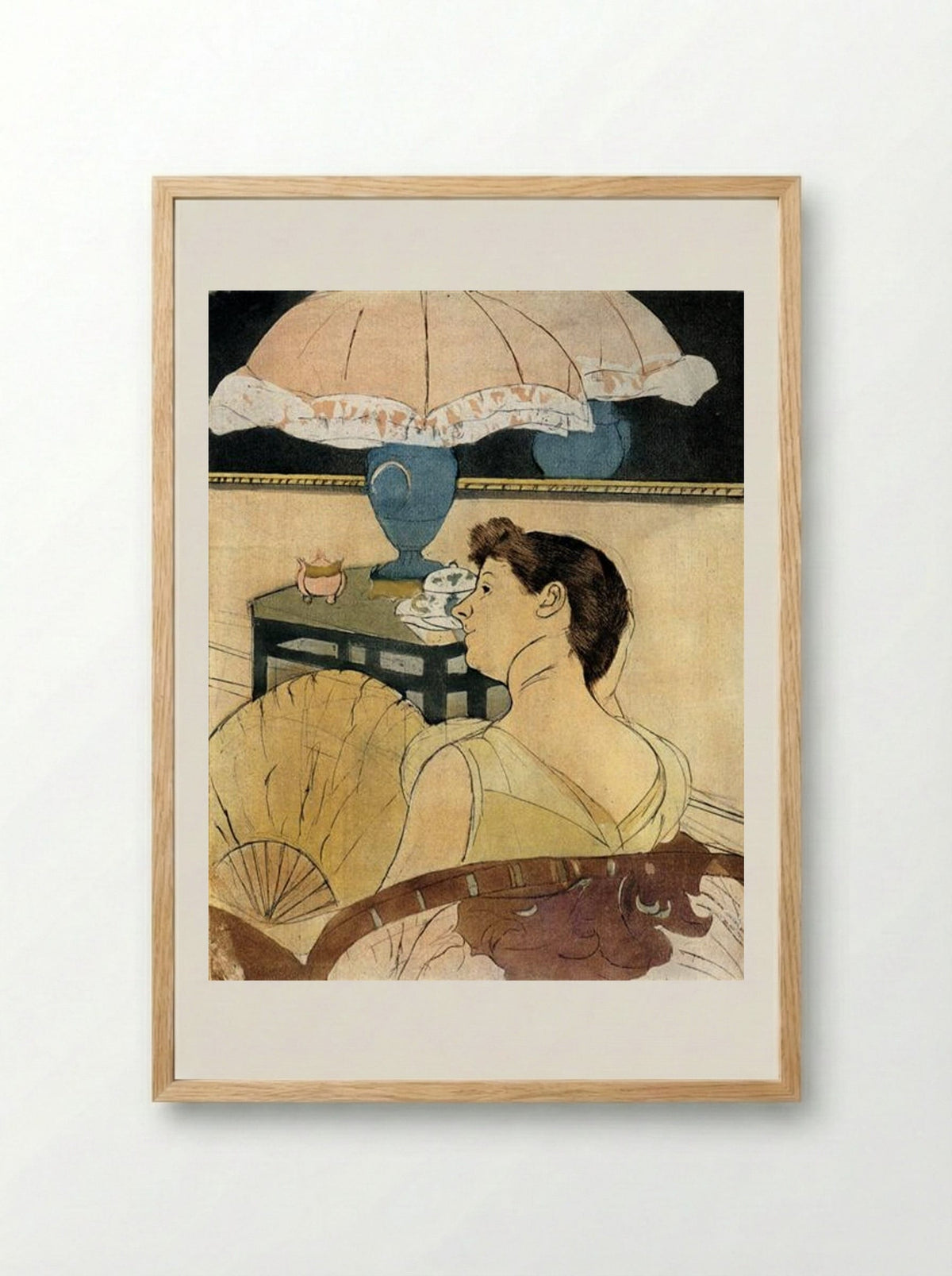 The Lamp - Mary Cassatt - Framed Print Wood
