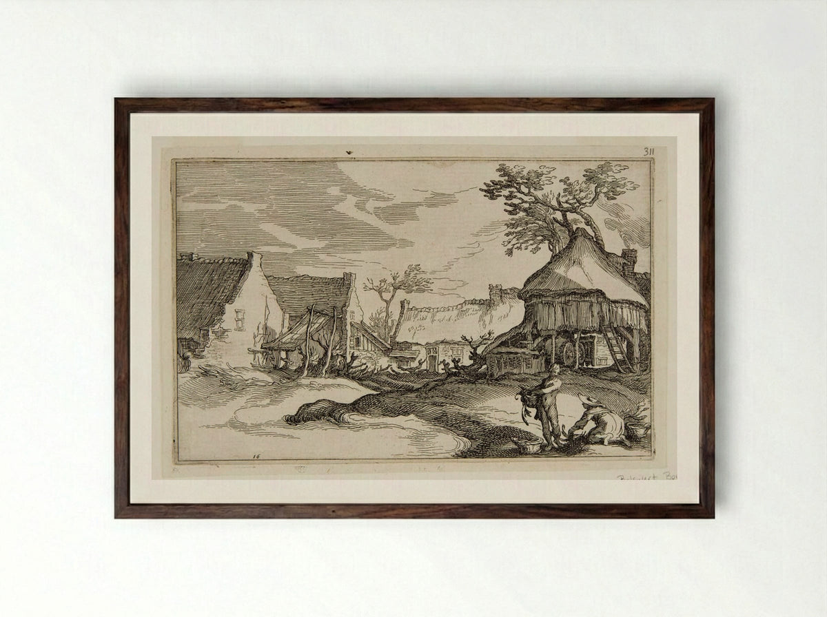 The Large Farm - Boetius Adamsz. Bolswert - Framed Print Dark Wood