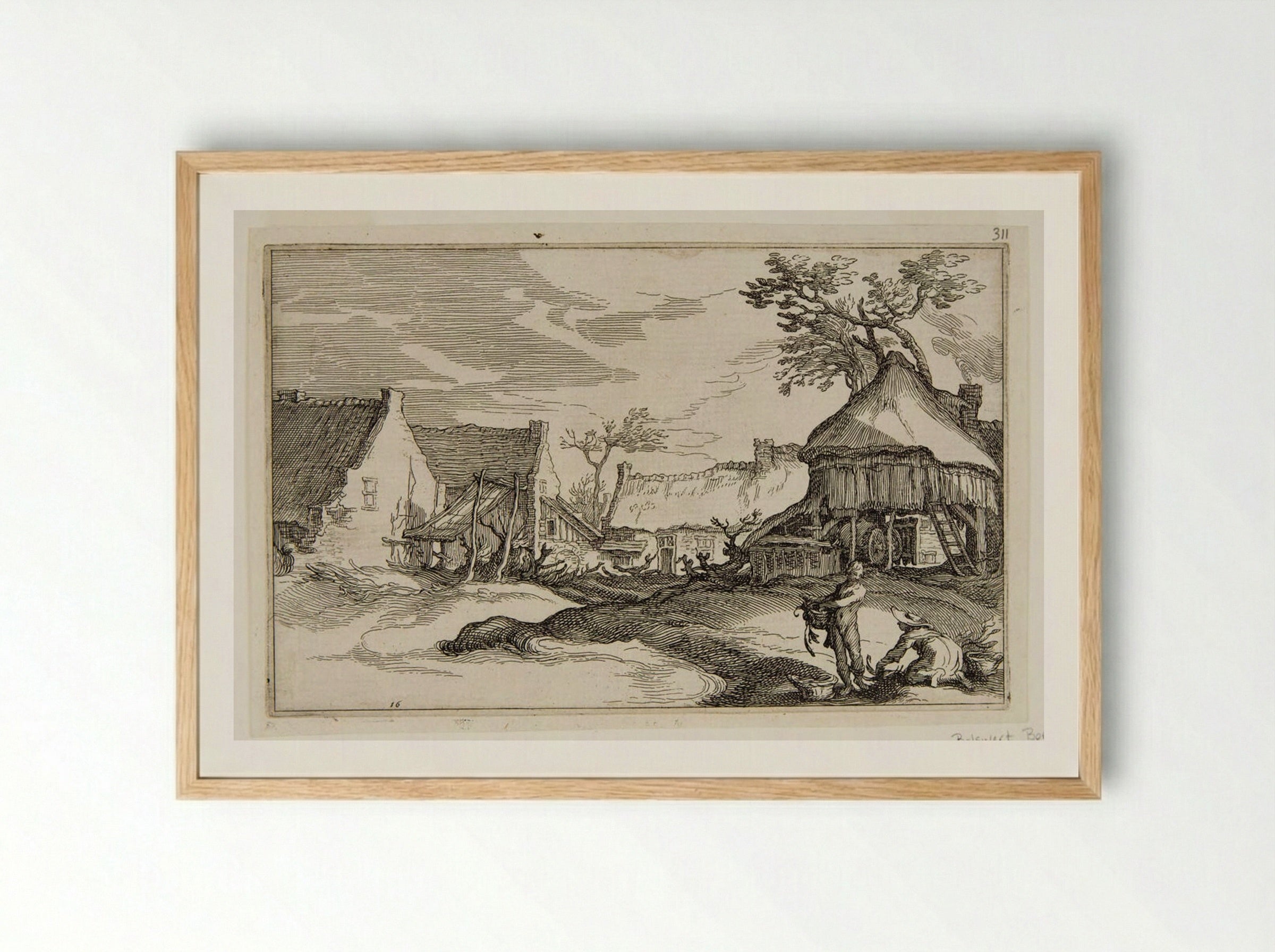 The Large Farm - Boetius Adamsz. Bolswert - Framed Print Wood