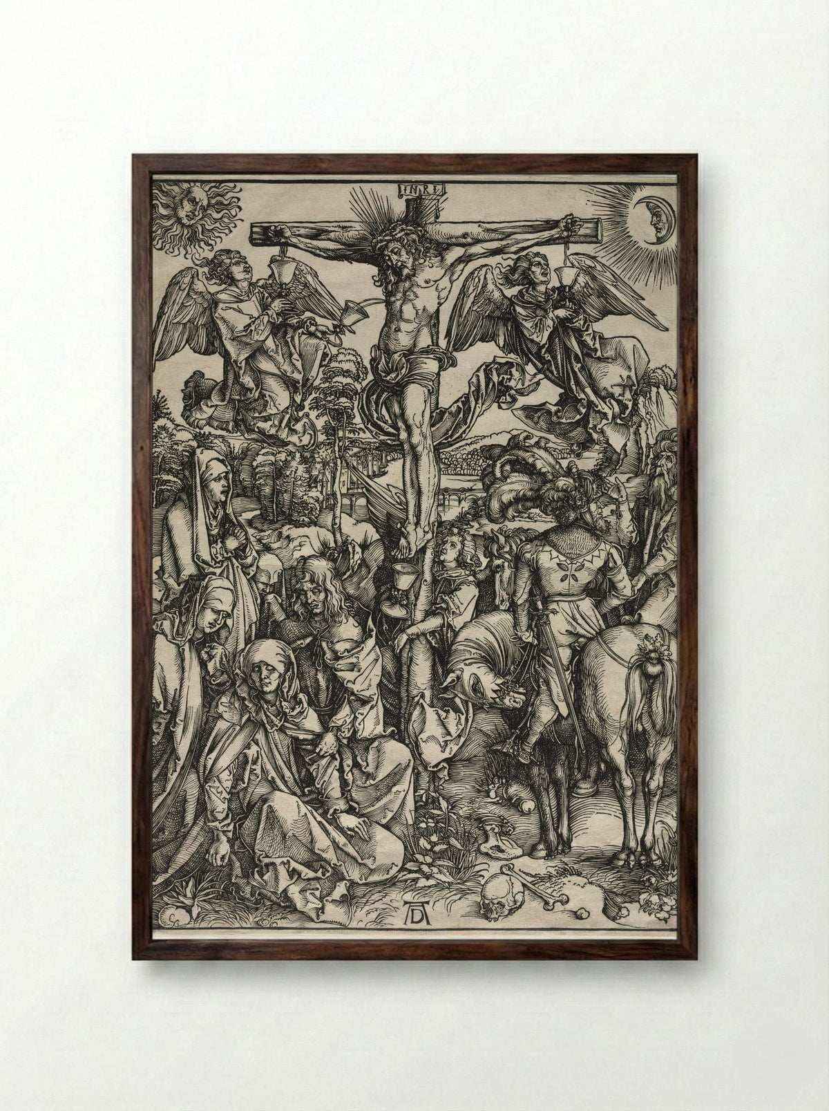 The Large Passion: The Crucifixion - Albrecht Dürer - Framed Print Dark Wood
