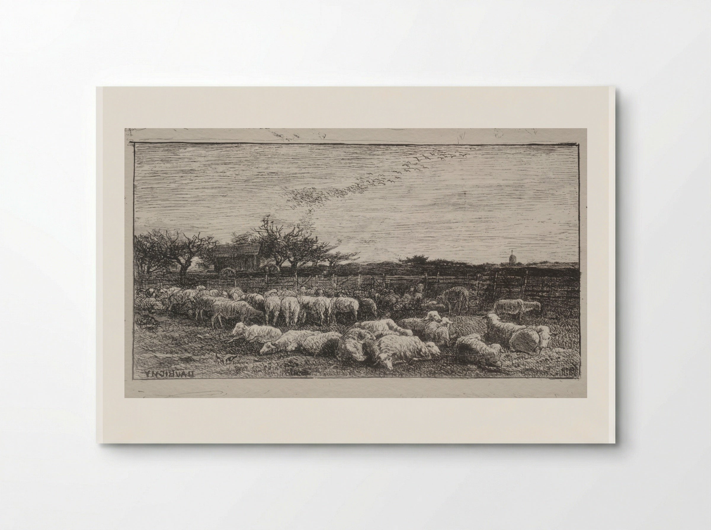 The Large Sheepfold - Charles François Daubigny - Poster