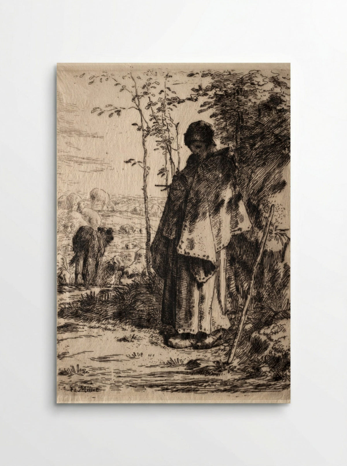 The Large Shepherdess - Jean-François Millet - Poster