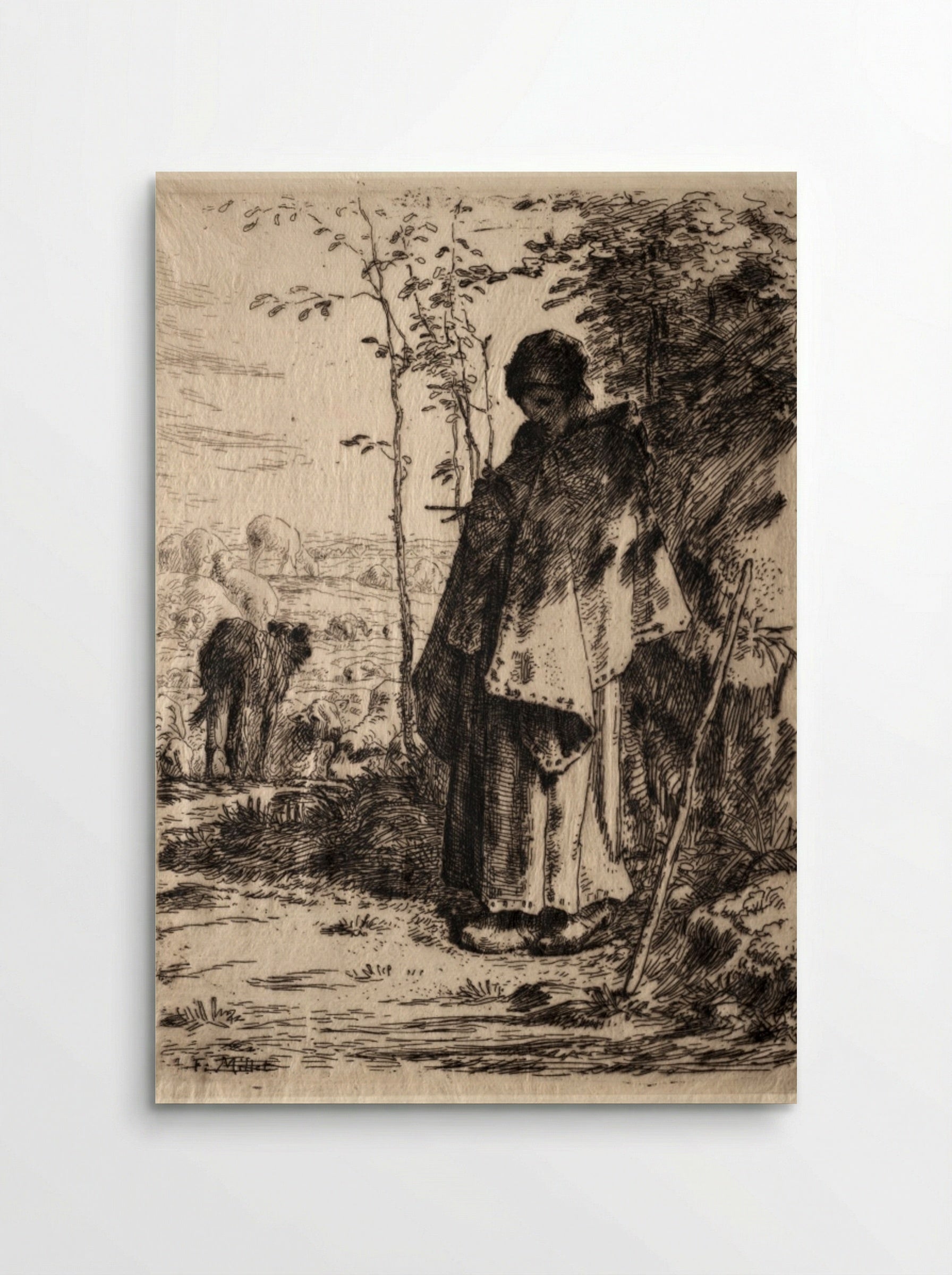 The Large Shepherdess - Jean-François Millet - Poster