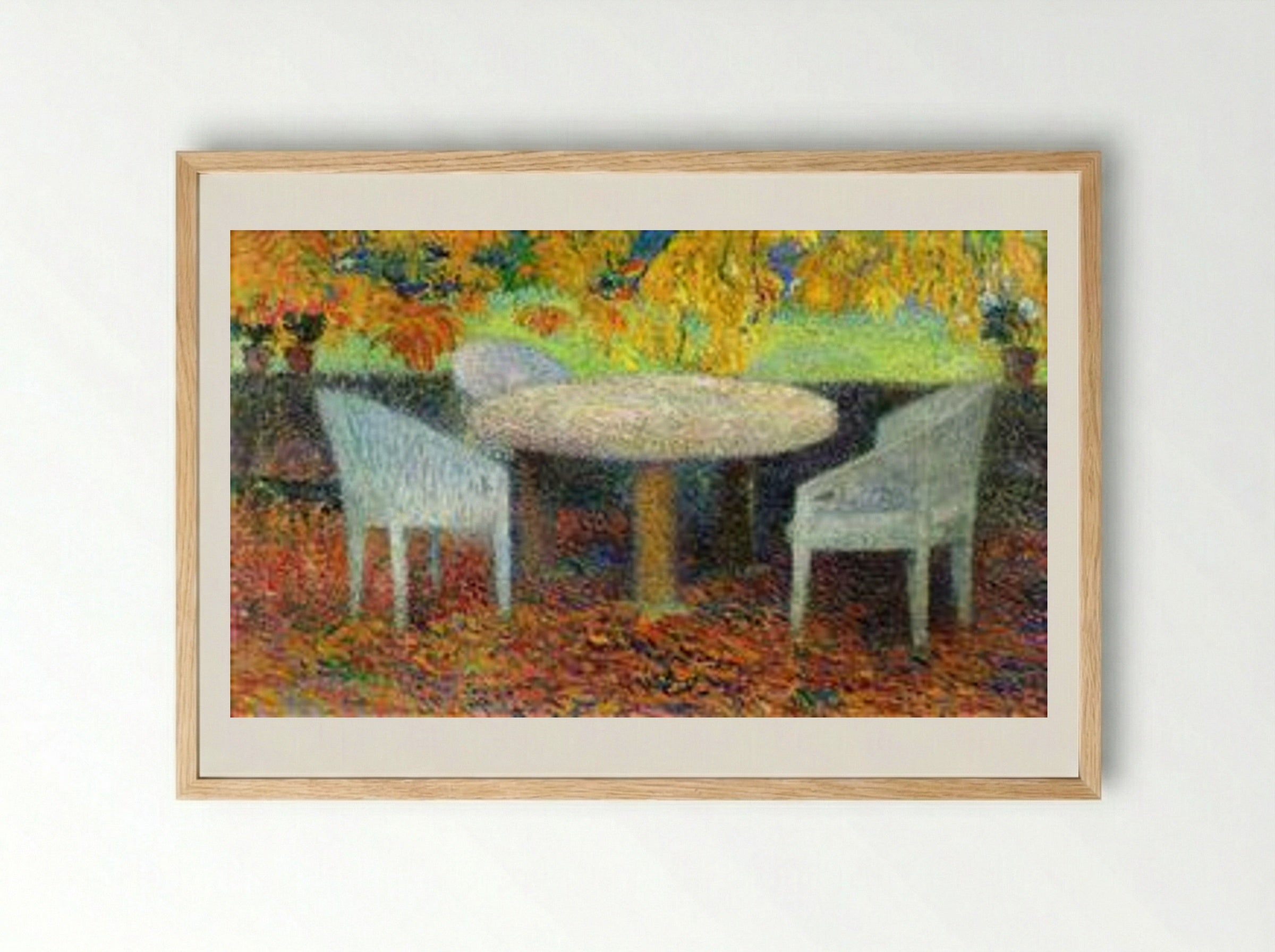 The Large Stone Table under the Chestnut Trees at Marquayrol - Henri Martin - Framed Print Wood