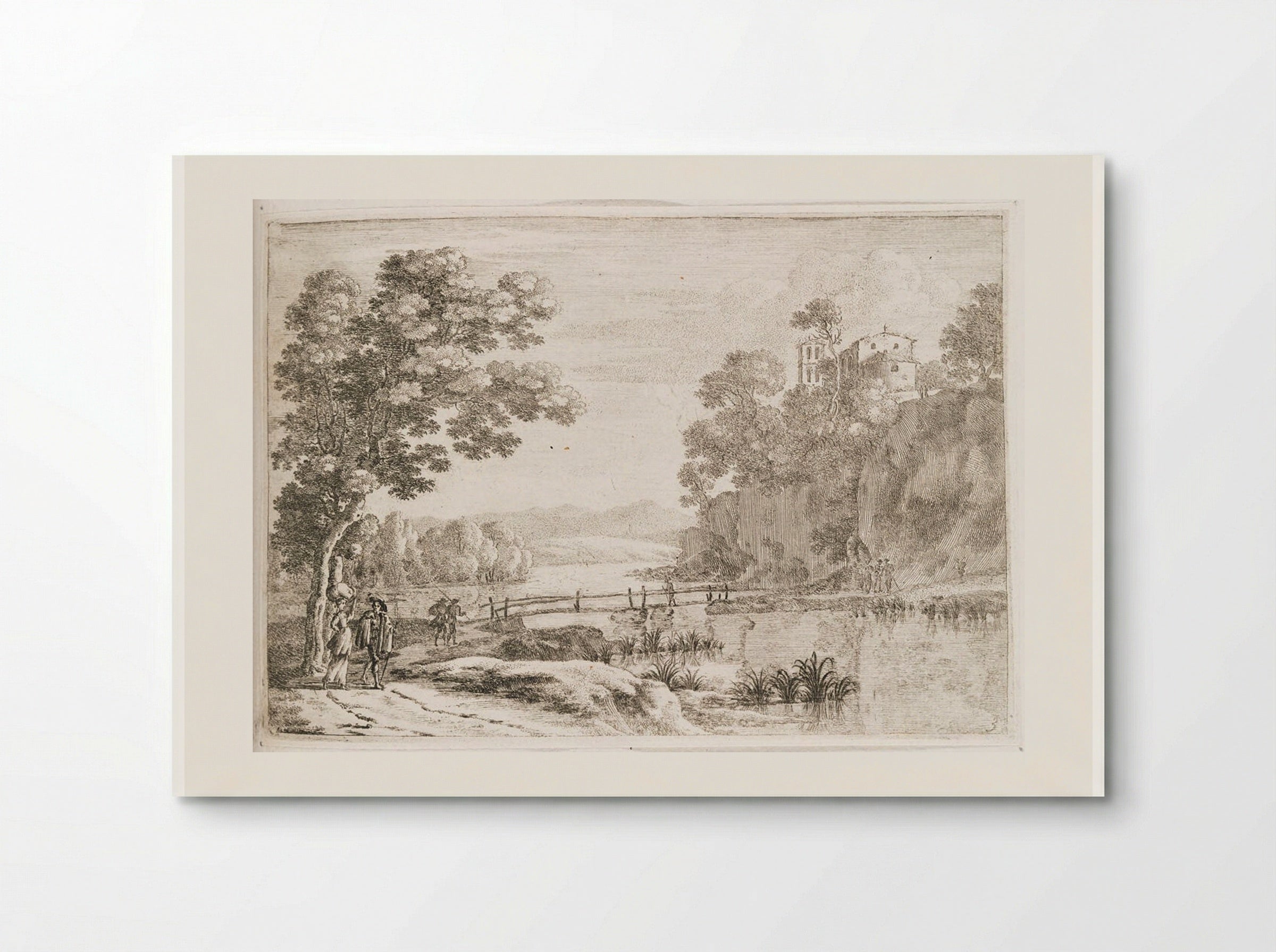 The Large Wooden Bridge - Herman van Swanevelt - Poster