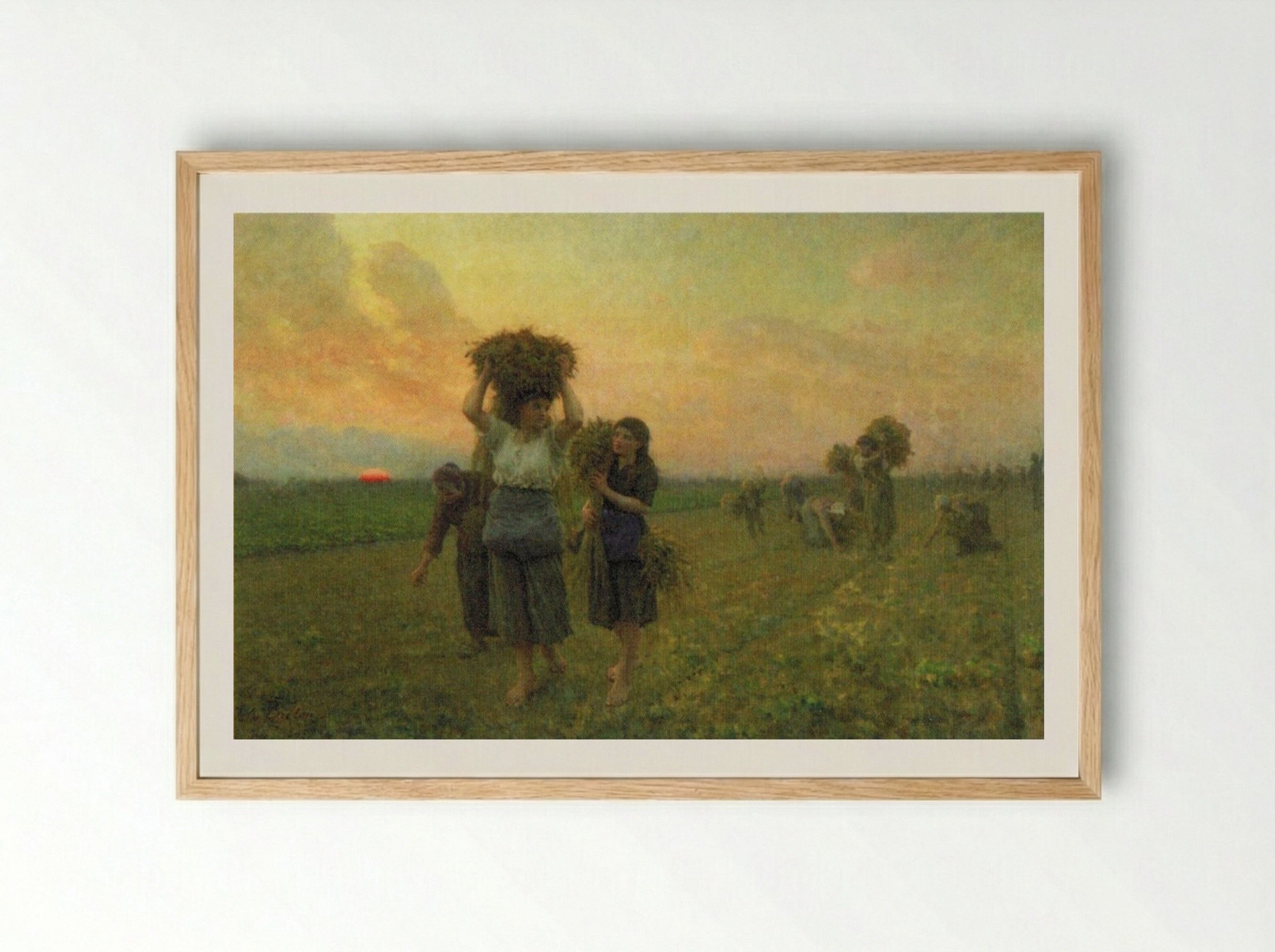 The Last Gleanings - Jules Breton - Framed Print Wood