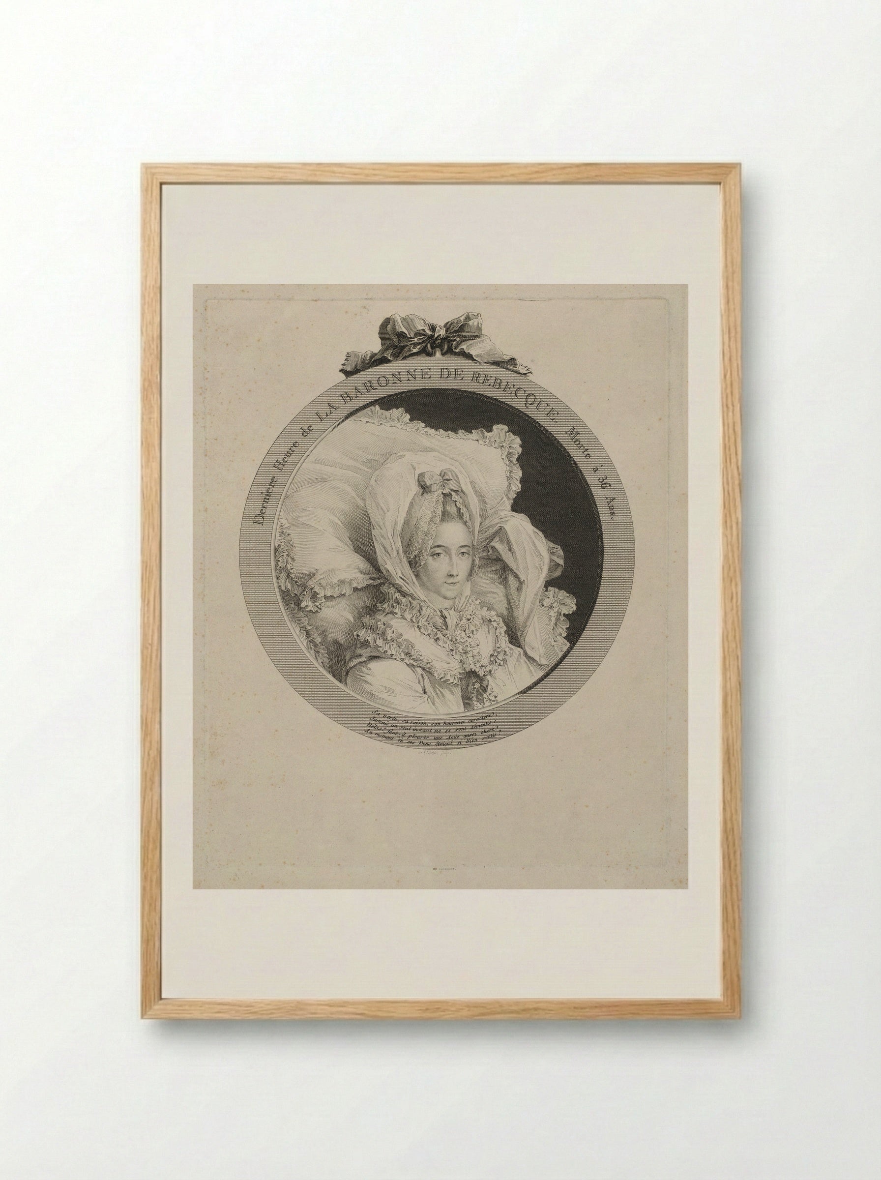 The Last Hour of the Baroness de Rebecque - Augustin de Saint-Aubin - Framed Print Wood