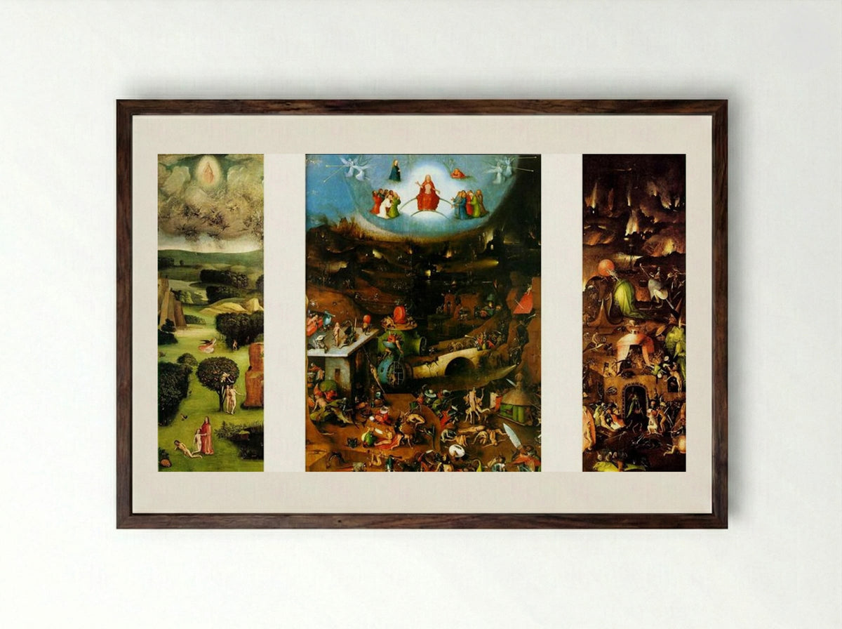 The Last Judgement - Hieronymus Bosch - Framed Print Dark Wood