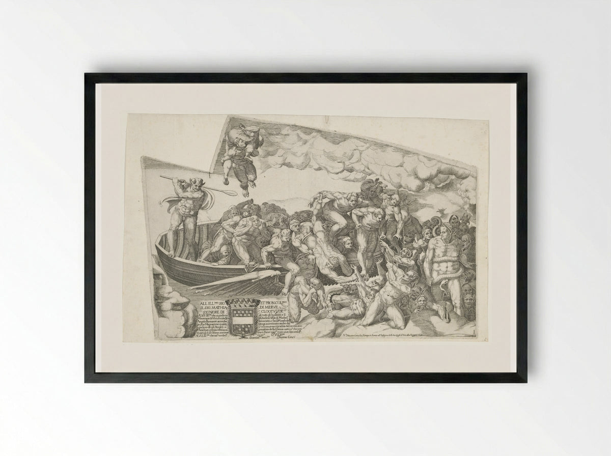 The Last Judgment, Plate I - Giorgio Ghisi - Framed Print Black