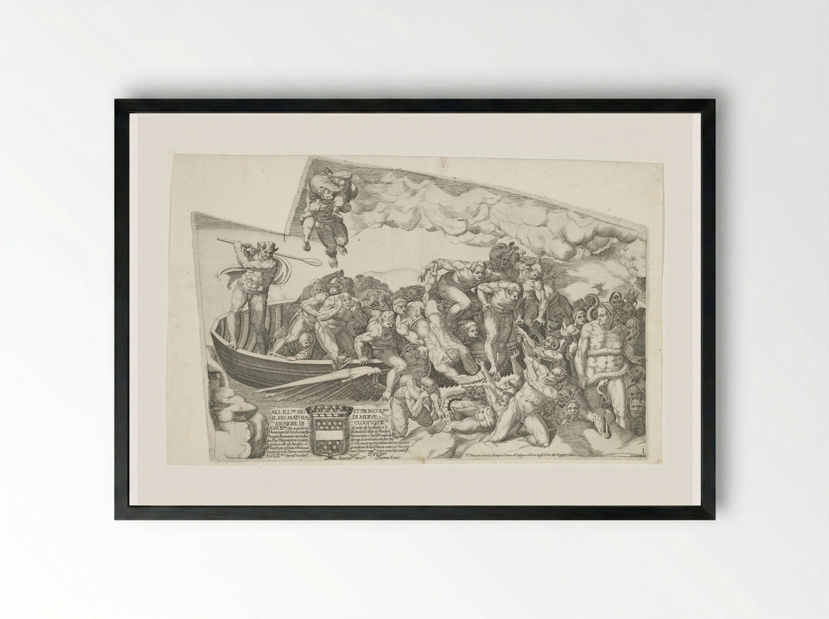 The Last Judgment, Plate I - Giorgio Ghisi - Framed Print Black