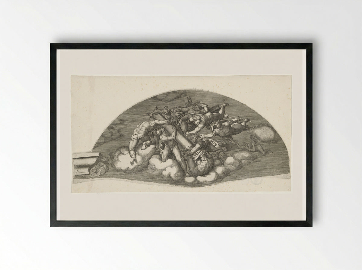The Last Judgment, Sheet A - Giorgio Ghisi - Framed Print Black