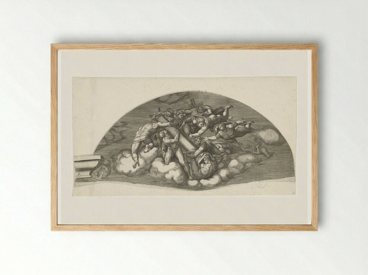 The Last Judgment, Sheet A - Giorgio Ghisi - Framed Print Wood