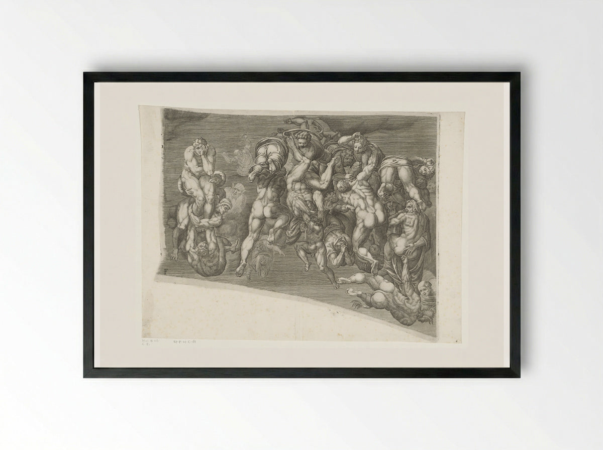The Last Judgment, Sheet F - Giorgio Ghisi - Framed Print Black