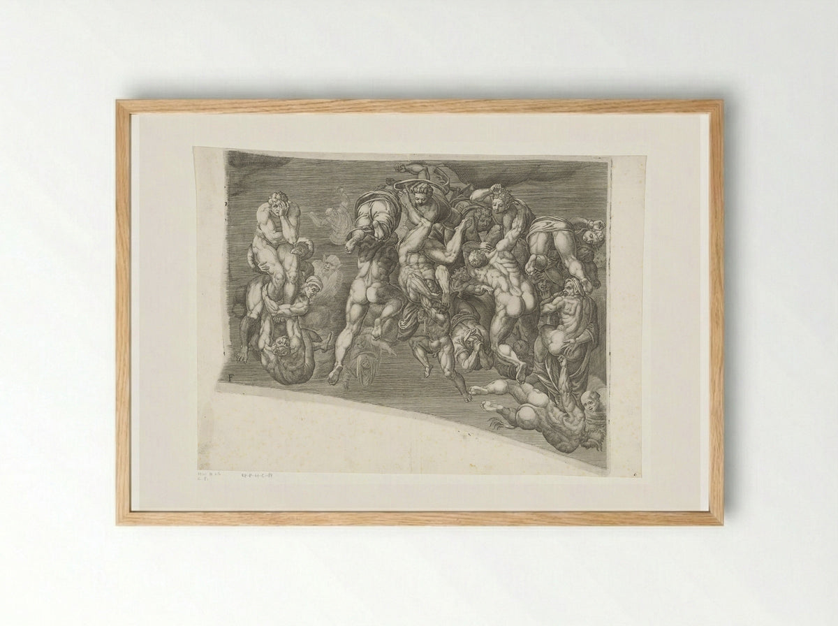 The Last Judgment, Sheet F - Giorgio Ghisi - Framed Print Wood