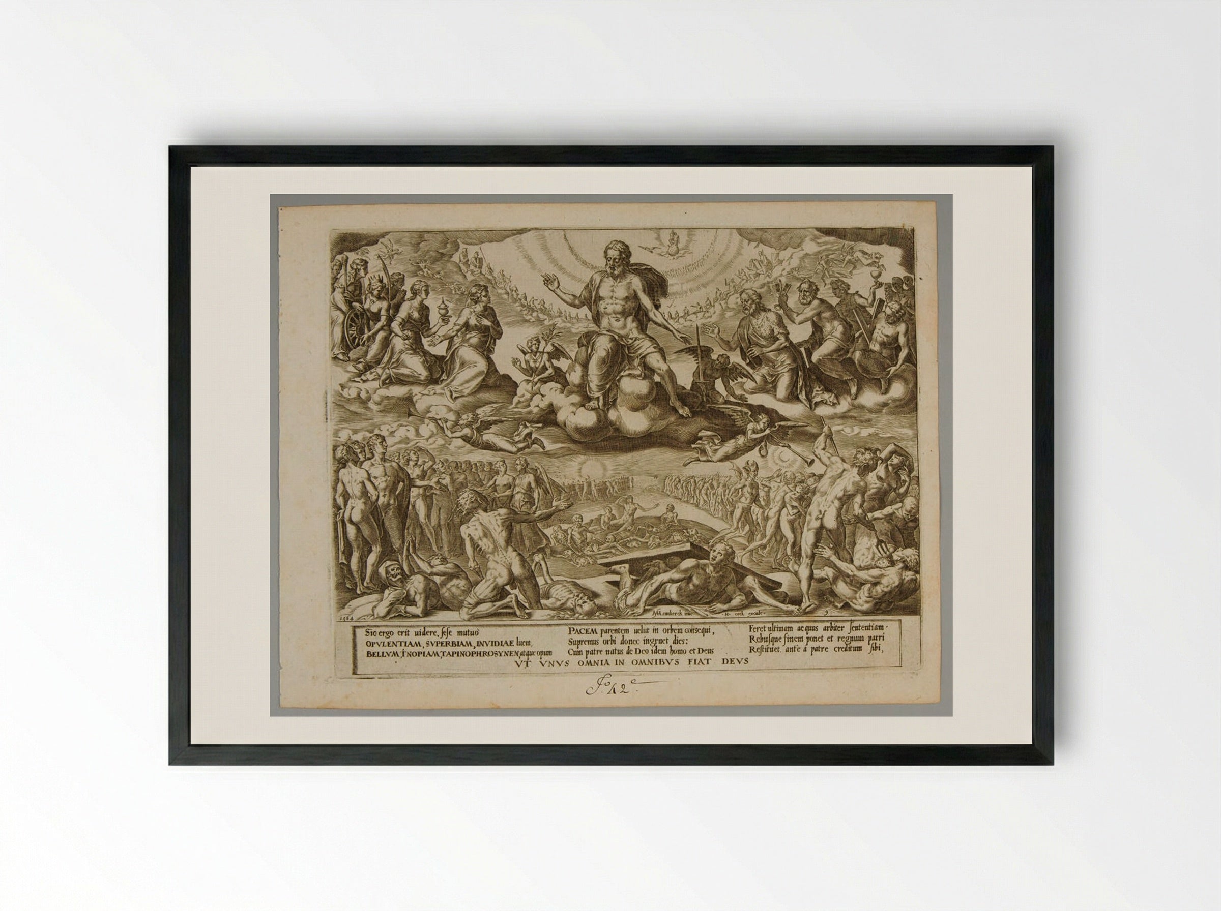 The Last Judgment - Cornelis Cort - Framed Print Black