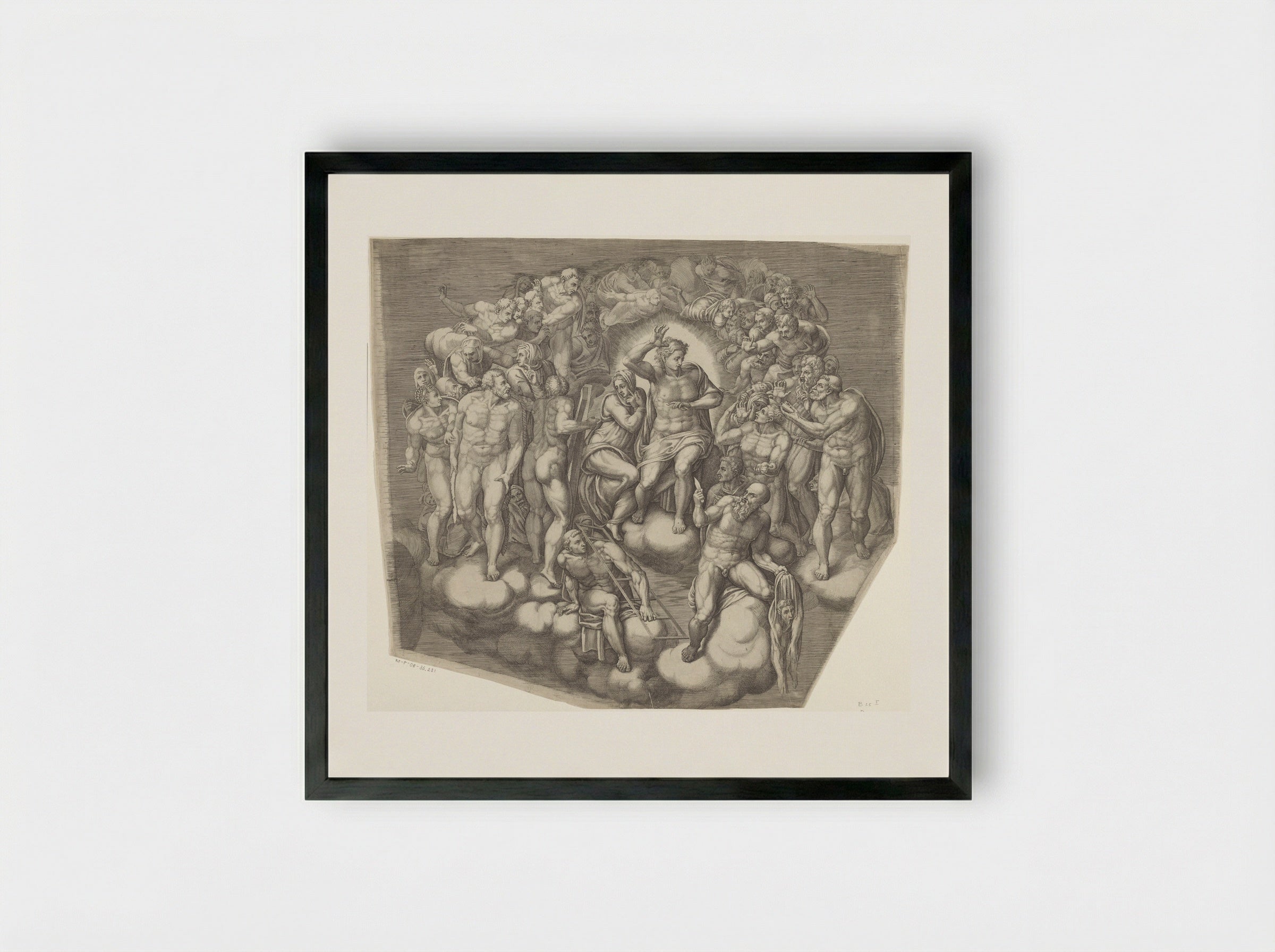 The Last Judgment - Giorgio Ghisi - Framed Print Black