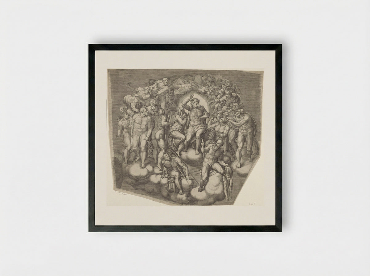 The Last Judgment - Giorgio Ghisi - Framed Print Black