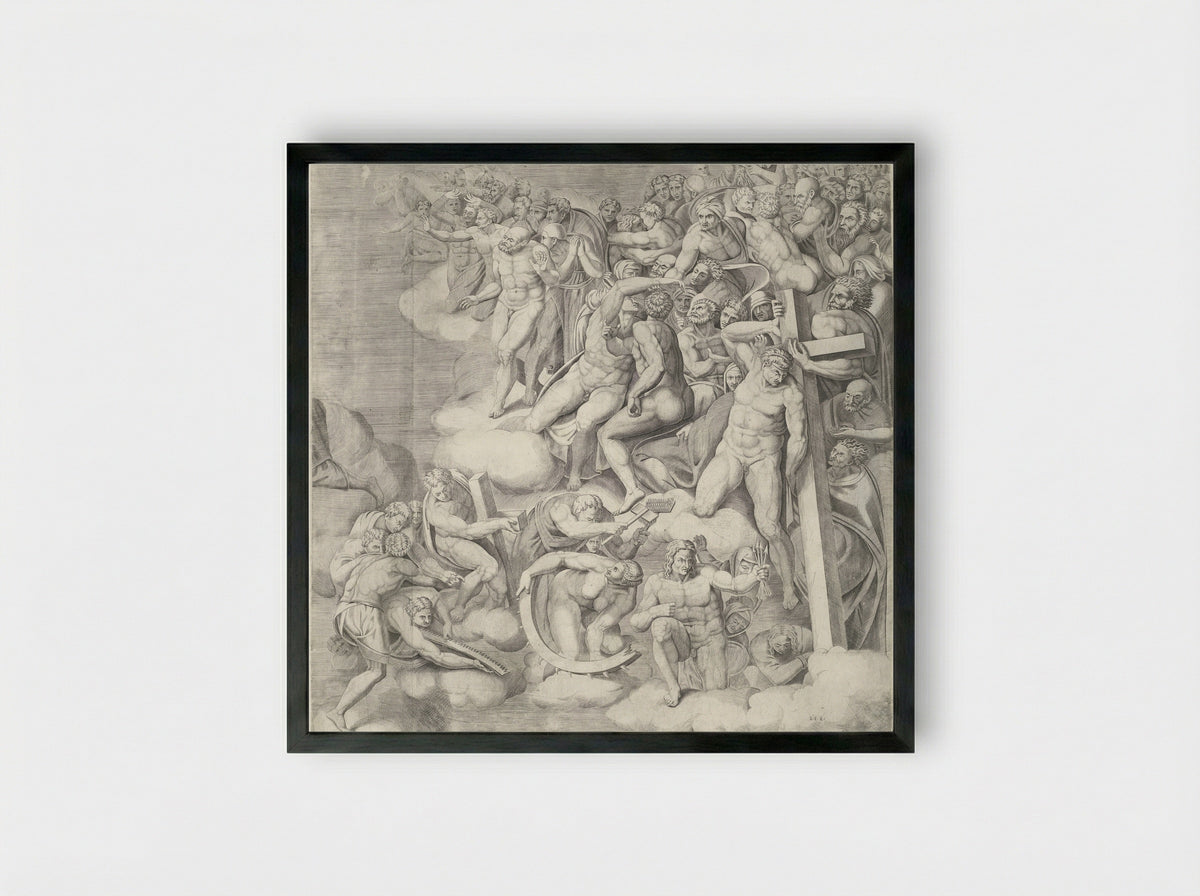 The Last Judgment - Nicolò della Casa - Framed Print Black