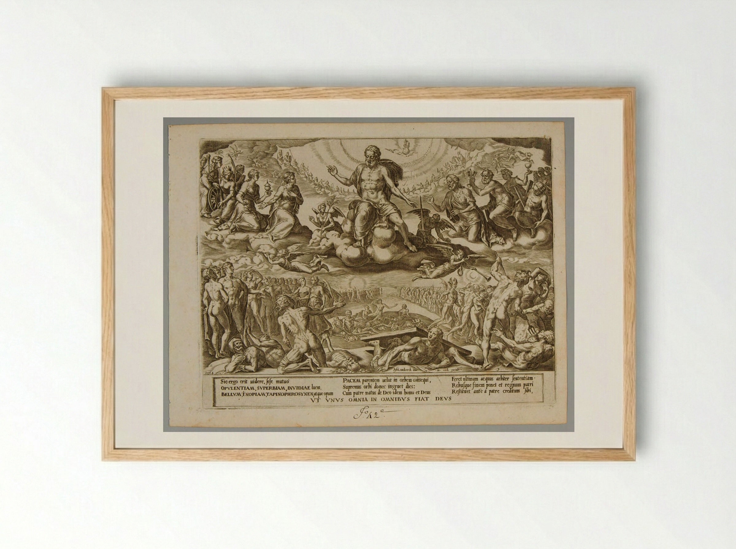 The Last Judgment - Cornelis Cort - Framed Print Wood