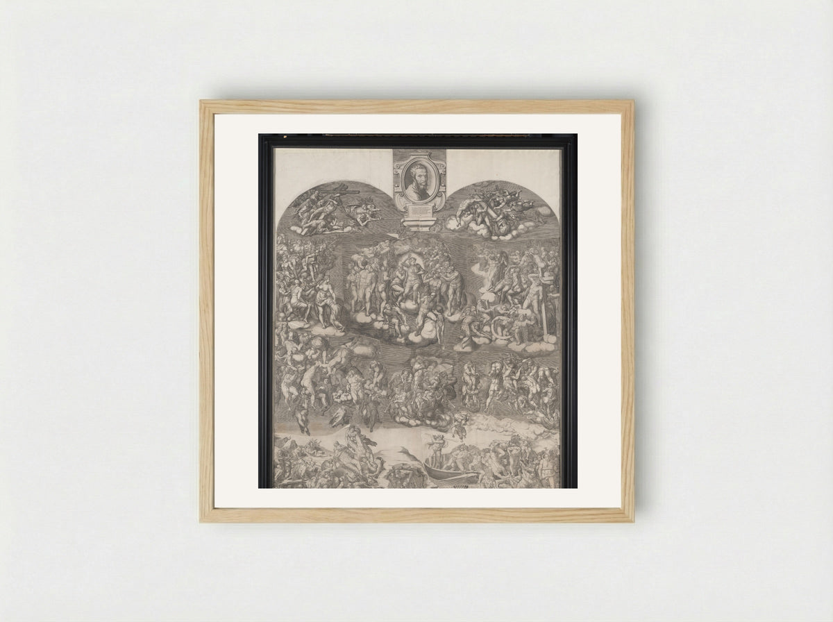 The Last Judgment - Giorgio Ghisi - Framed Print Wood