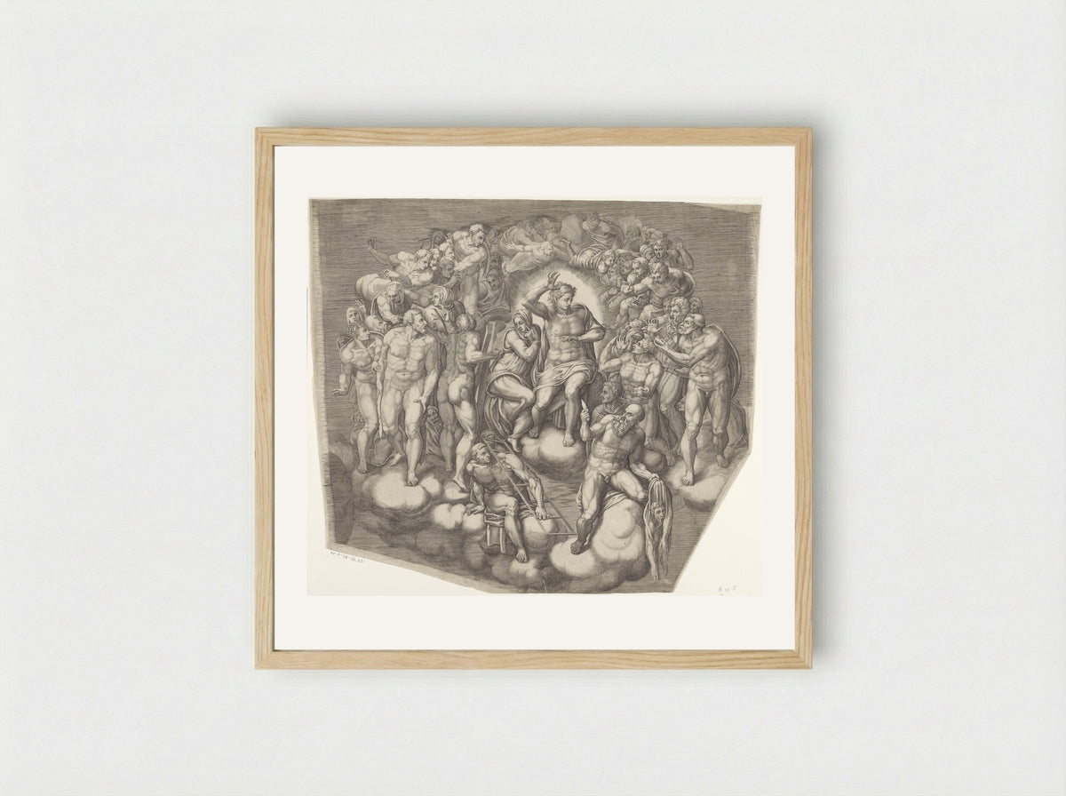 The Last Judgment - Giorgio Ghisi - Framed Print Wood