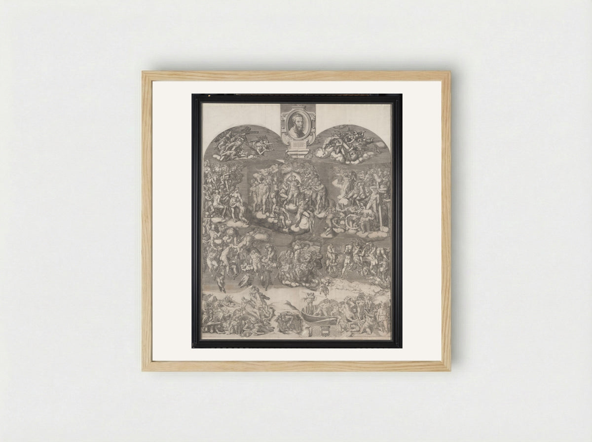 The Last Judgment - Giorgio Ghisi - Framed Print Wood